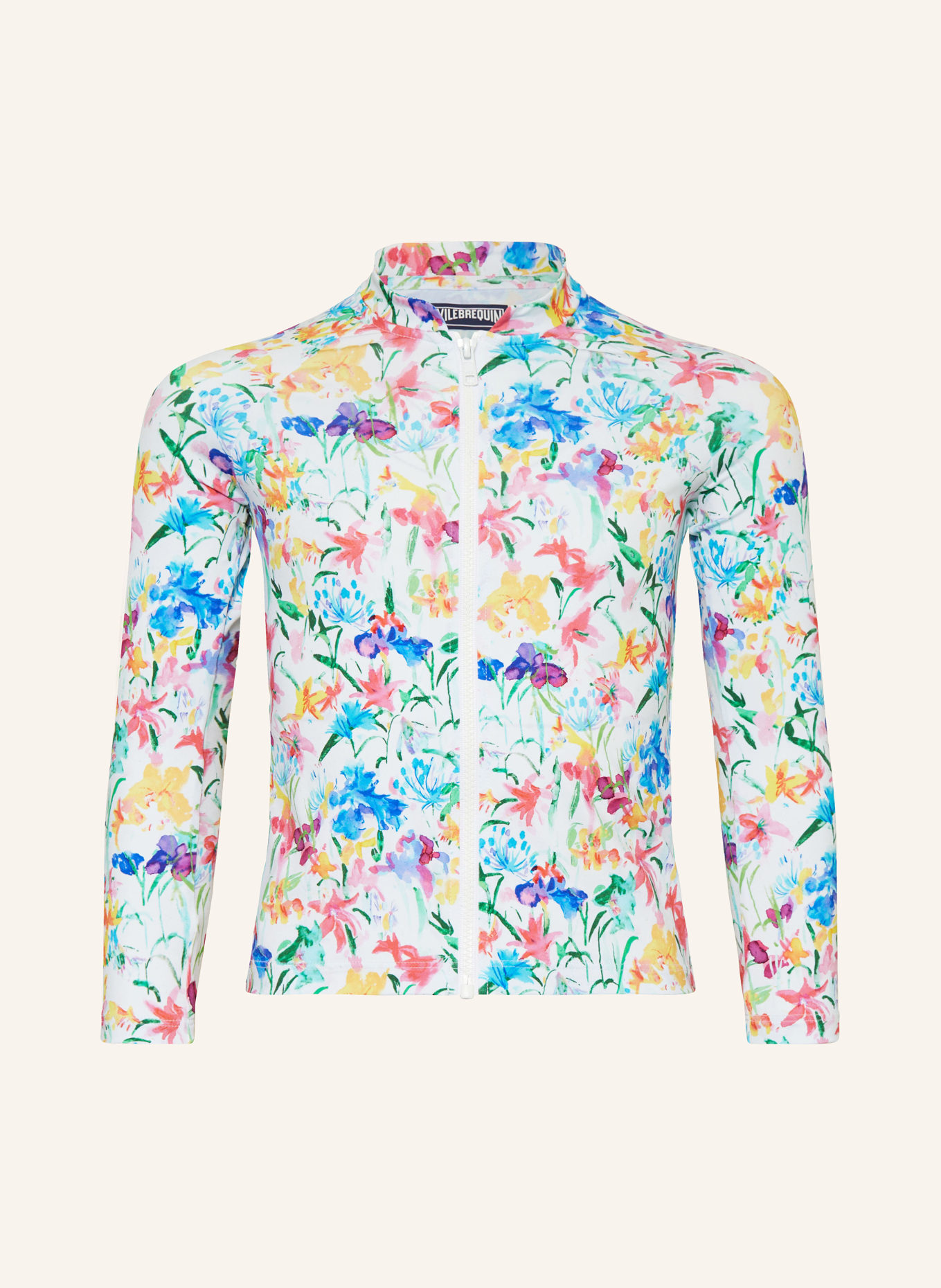 VILEBREQUIN UV tričko HAPPY FLOWERS s UV ochranou 50+, Barva: BÍLÁ/ MODRÁ/ ŽLUTÁ (Obrázek 1)