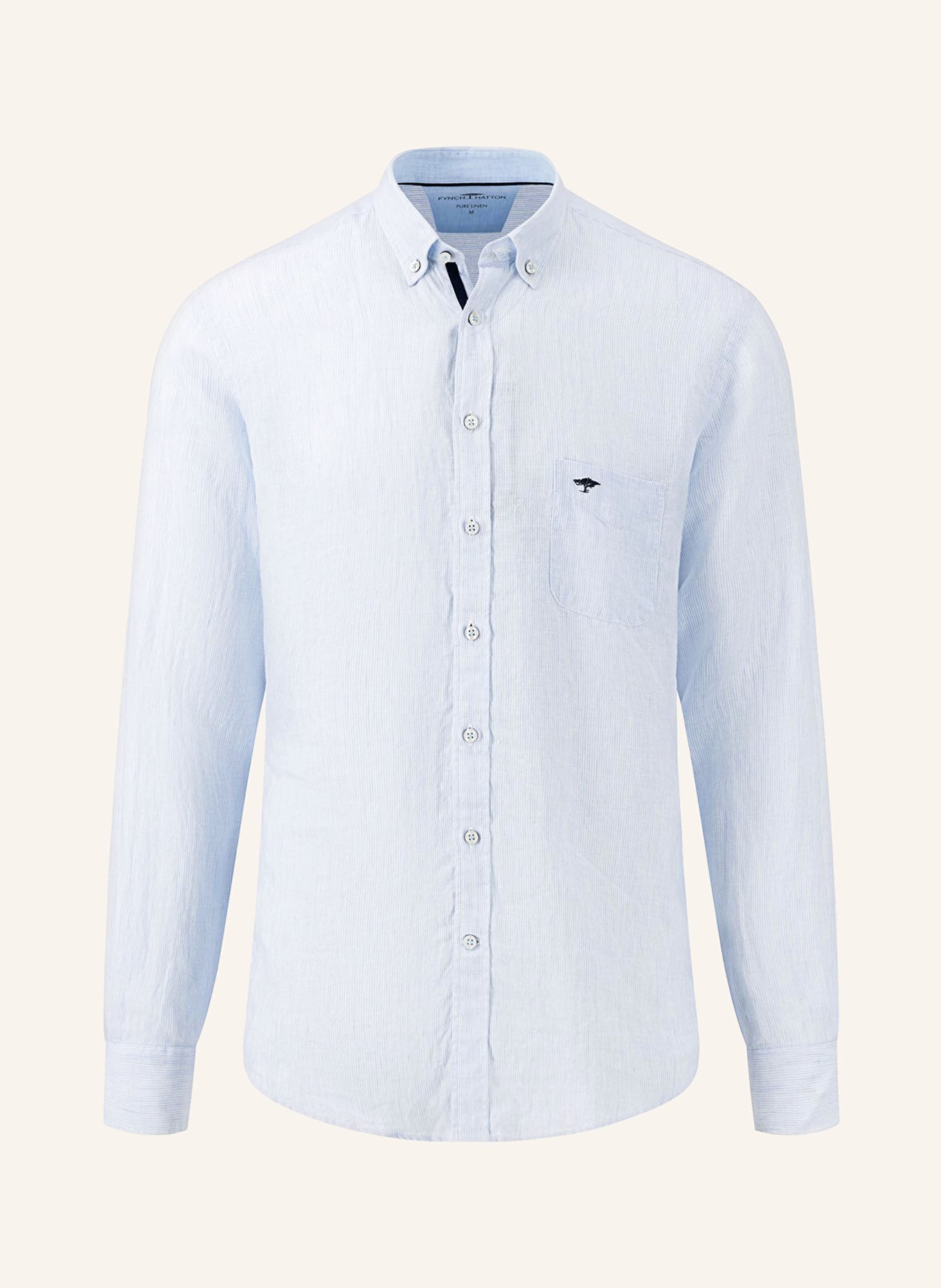 FYNCH-HATTON Linen shirt regular fit, Color: LIGHT BLUE (Image 1)