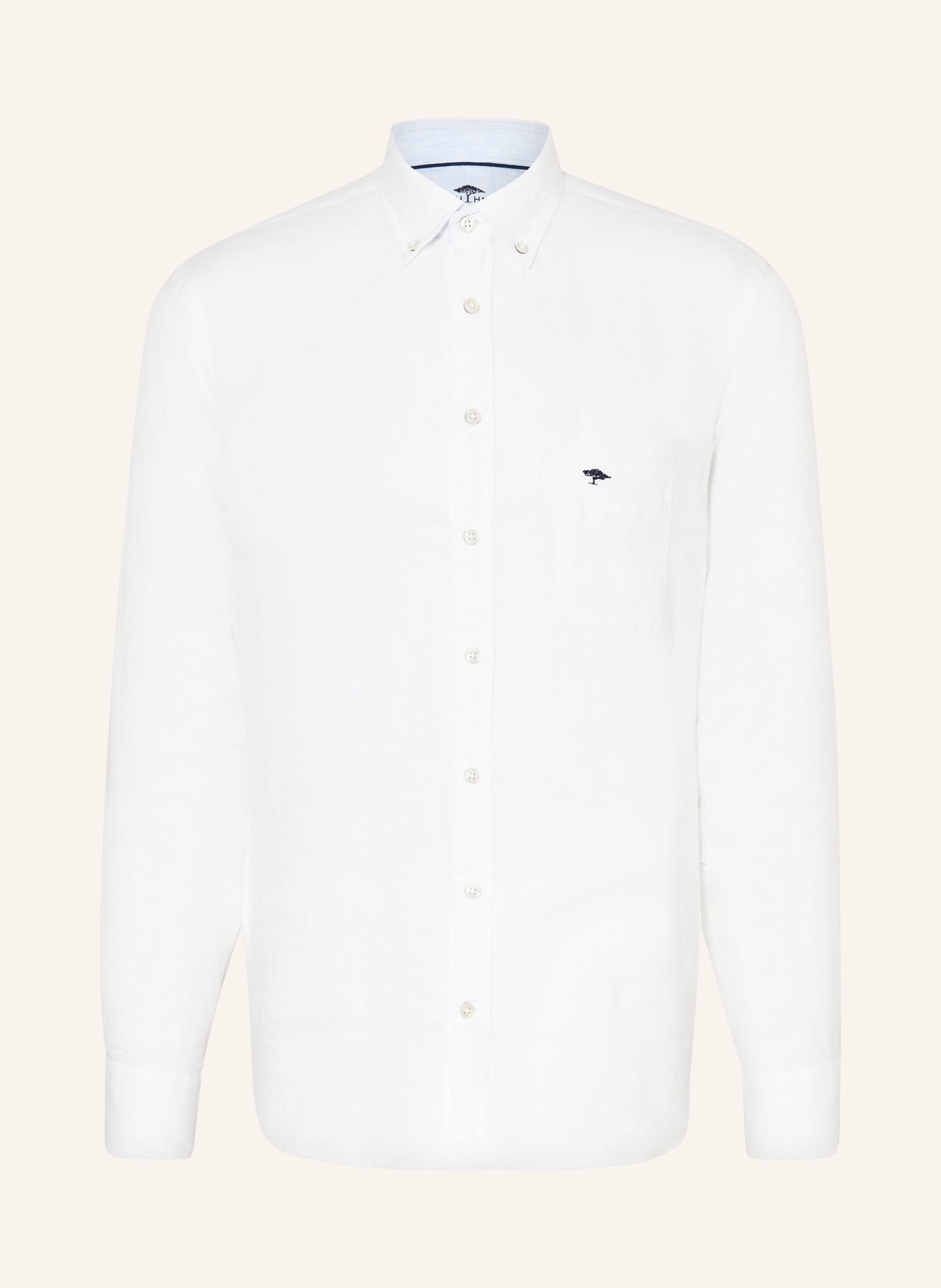 FYNCH-HATTON Linen shirt casual fit, Color: WHITE (Image 1)