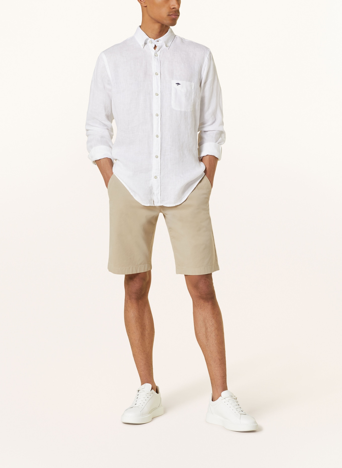FYNCH-HATTON Linen shirt casual fit, Color: WHITE (Image 2)