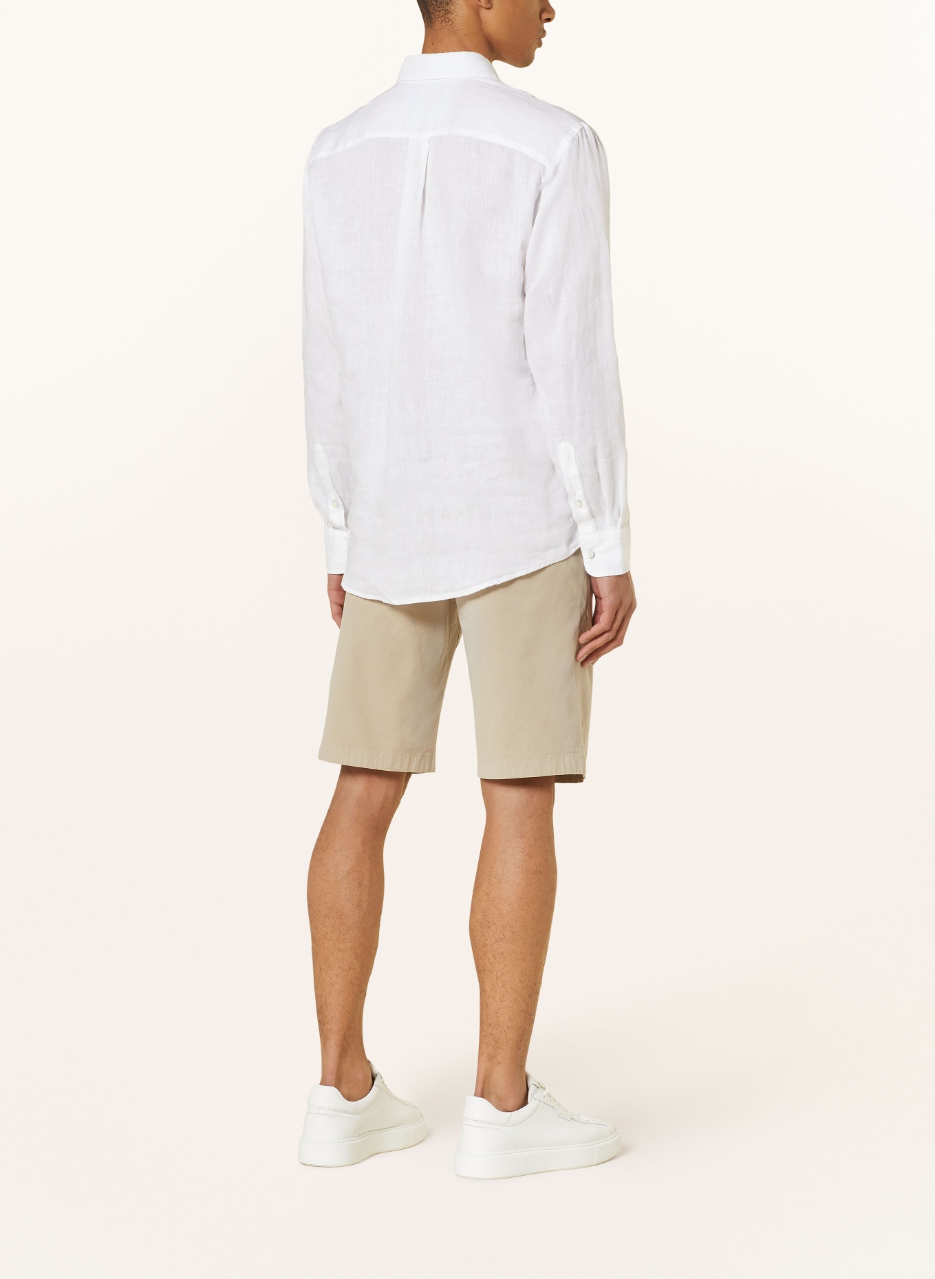 FYNCH-HATTON Linen shirt casual fit, Color: WHITE (Image 3)