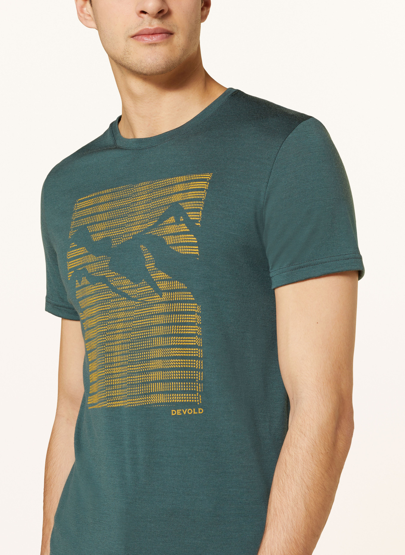 DEVOLD T-shirt HAVTAKA MERINO z wełny merino, Kolor: CIEMNOZIELONY (Obrazek 4)