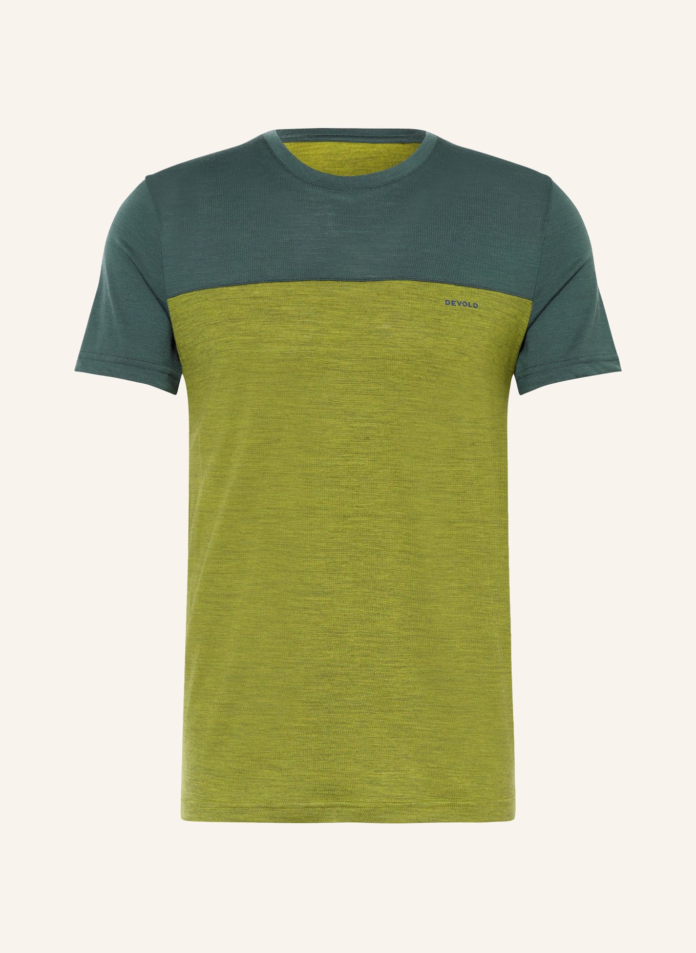 DEVOLD T-Shirt, Farbe: HELLGRÜN/ DUNKELGRÜN (Bild 1)