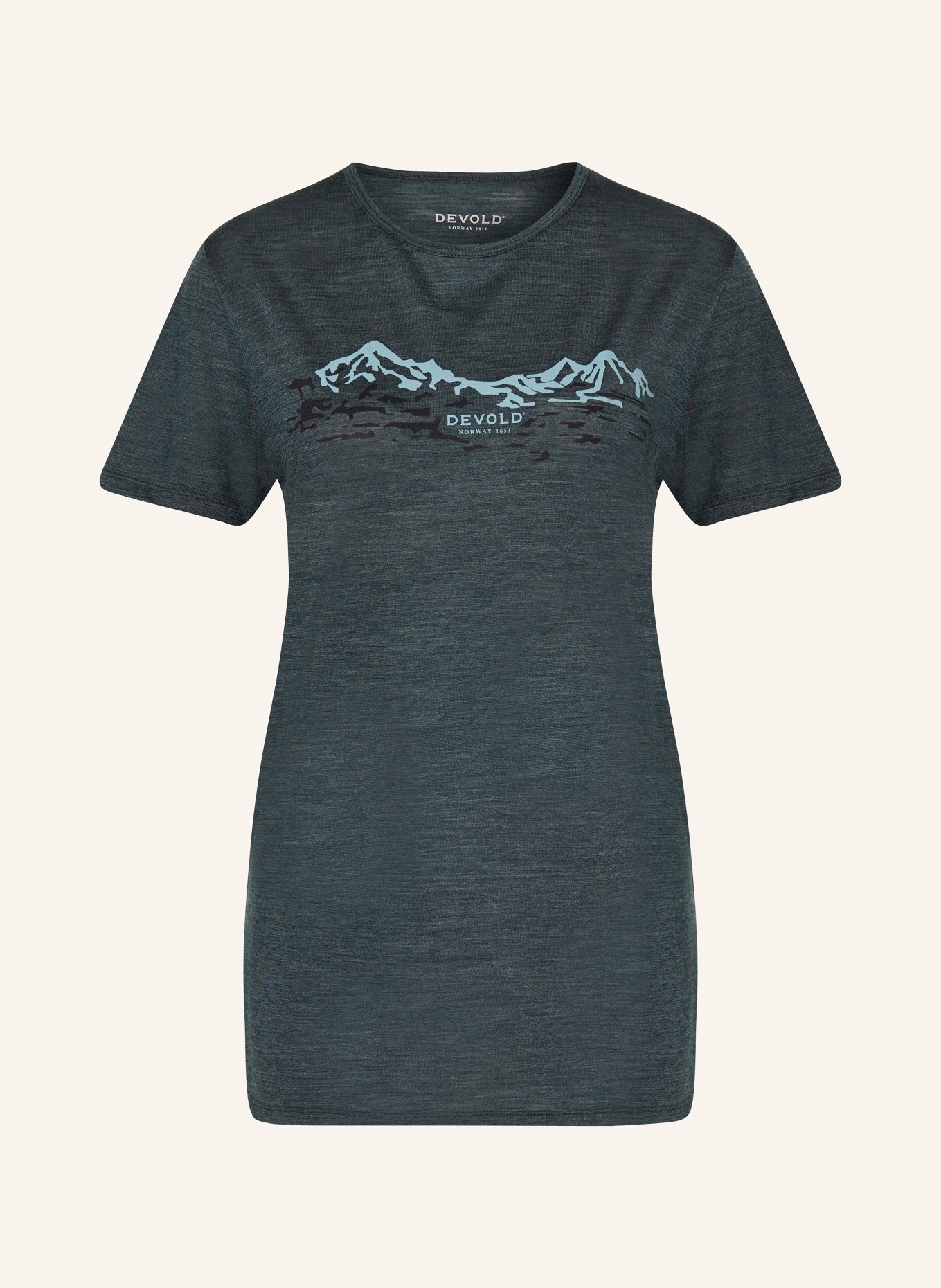 DEVOLD T-shirt UTLADALEN MERINO 130 made of merino wool, Color: TEAL (Image 1)