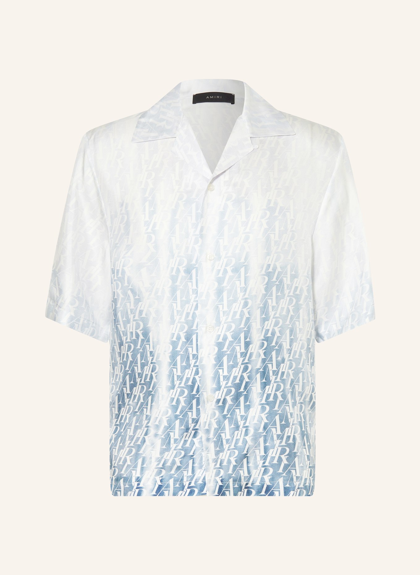 AMIRI Koszula z klapami comfort fit z jedwabiu, Kolor: JASNONIEBIESKI/ SZARONIEBIESKI (Obrazek 1)