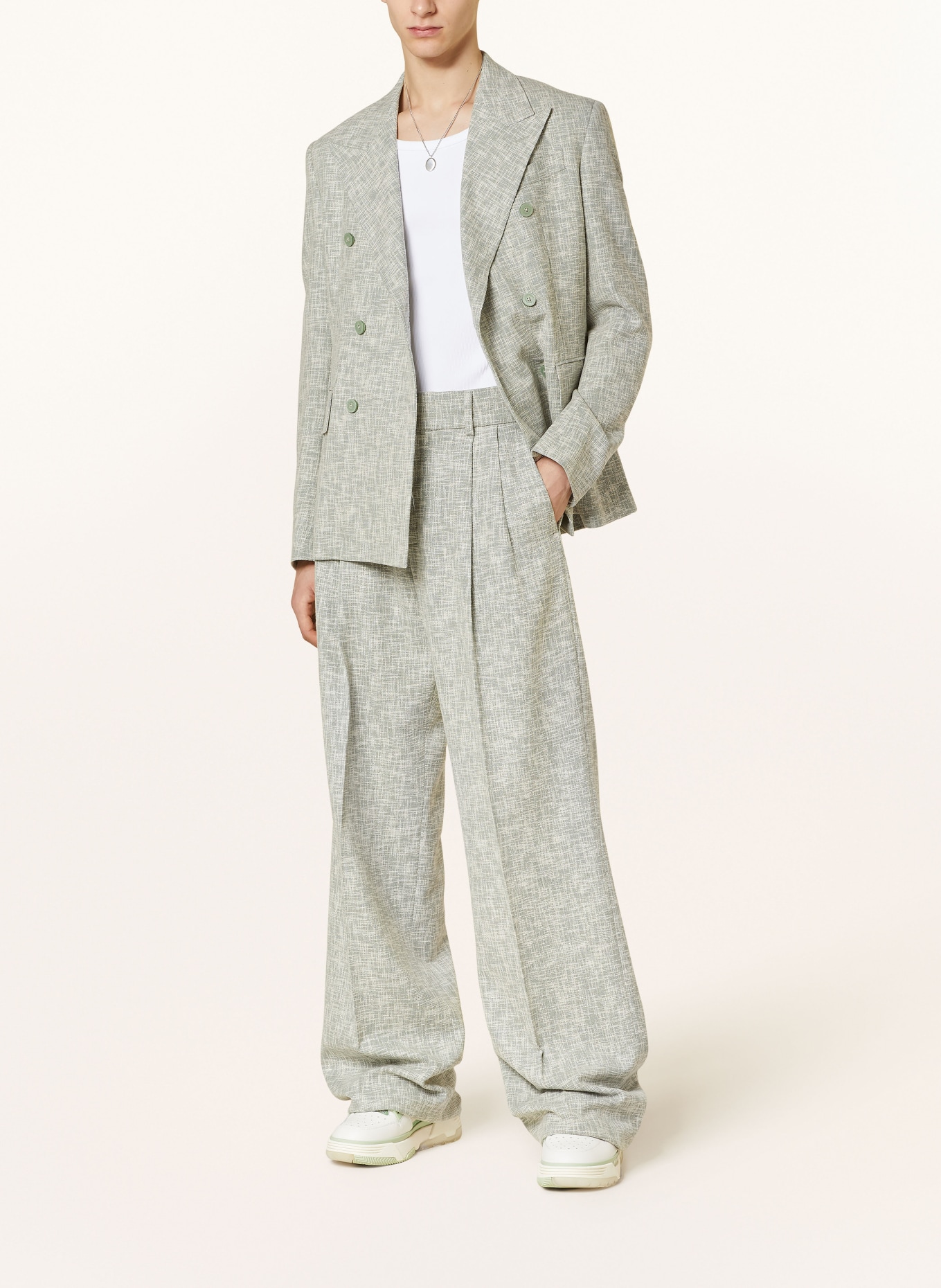 AMIRI Suit trousers regular fit, Color: MINT/ ECRU (Image 2)