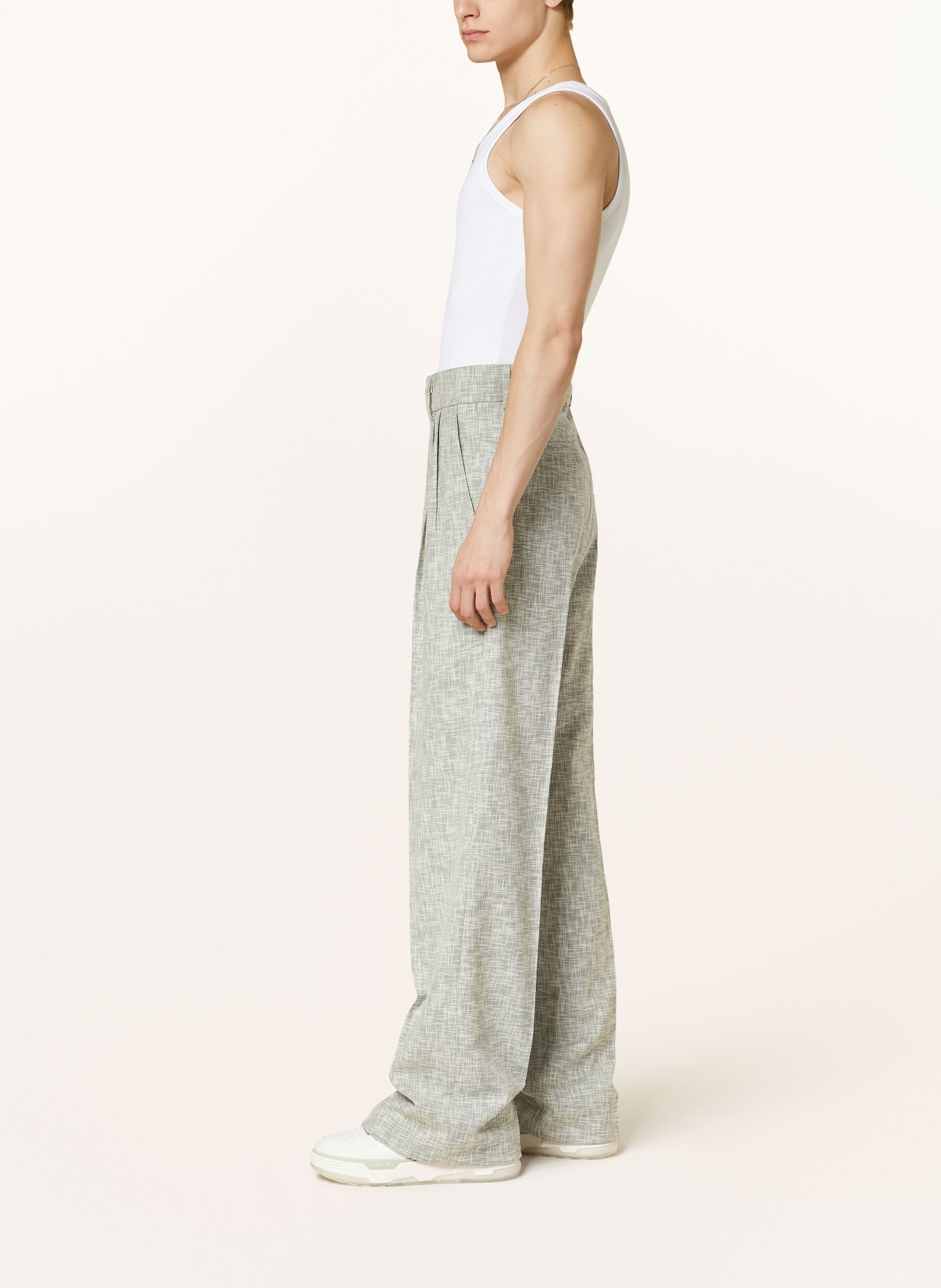 AMIRI Spodnie garniturowe regular fit, Kolor: MIĘTOWY/ ECRU (Obrazek 5)
