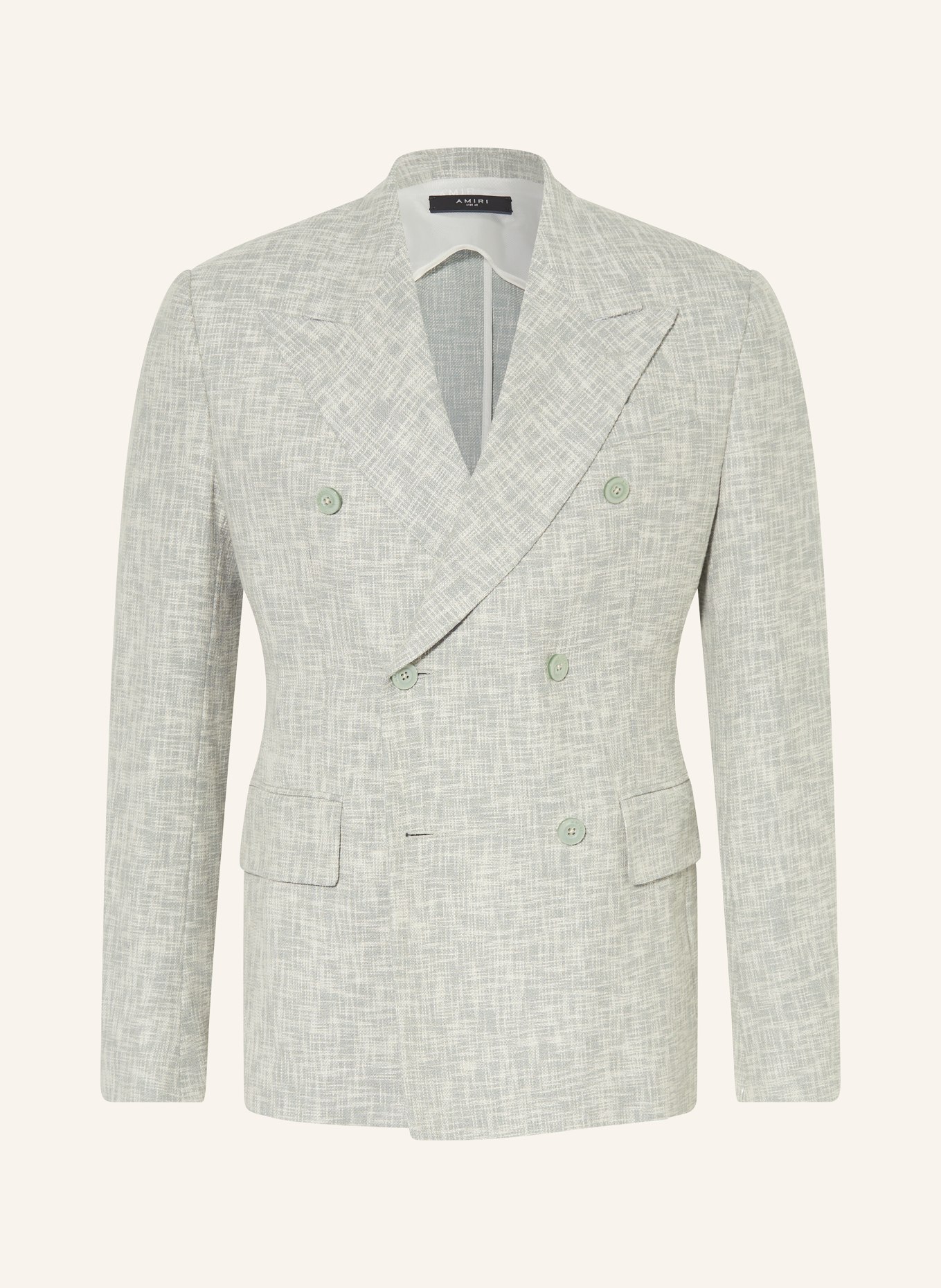 AMIRI Suit jacket extra slim fit made of tweed, Color: LIGHT GREEN/ ECRU (Image 1)