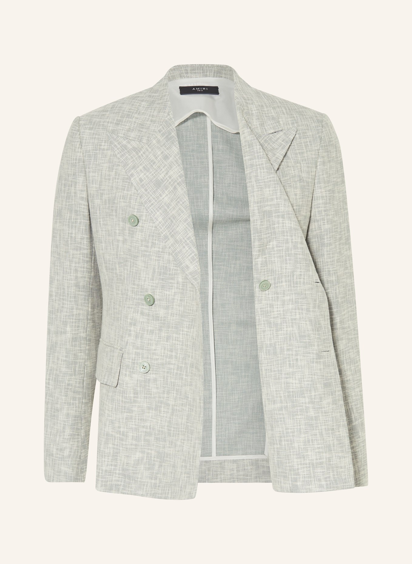 AMIRI Suit jacket extra slim fit made of tweed, Color: LIGHT GREEN/ ECRU (Image 4)