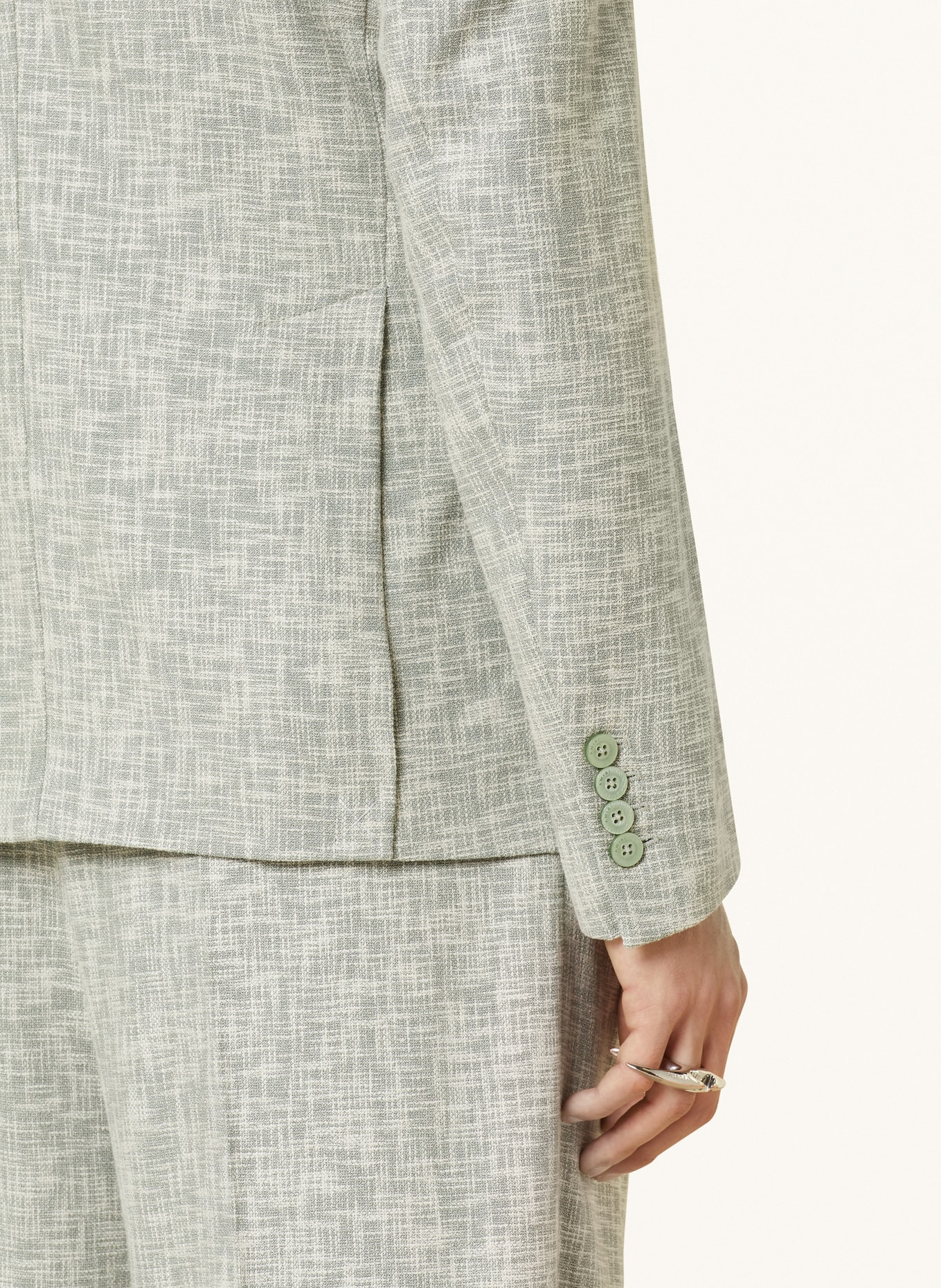 AMIRI Anzugsakko Extra Slim Fit aus Tweed, Farbe: HELLGRÜN/ ECRU (Bild 6)