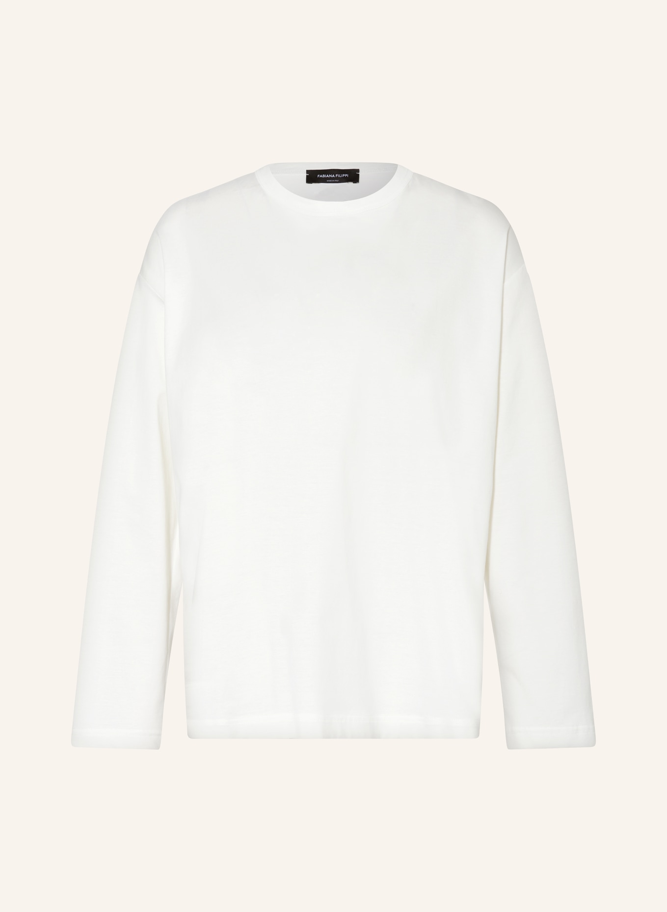 FABIANA FILIPPI Long sleeve shirt in mixed materials, Color: WHITE (Image 1)