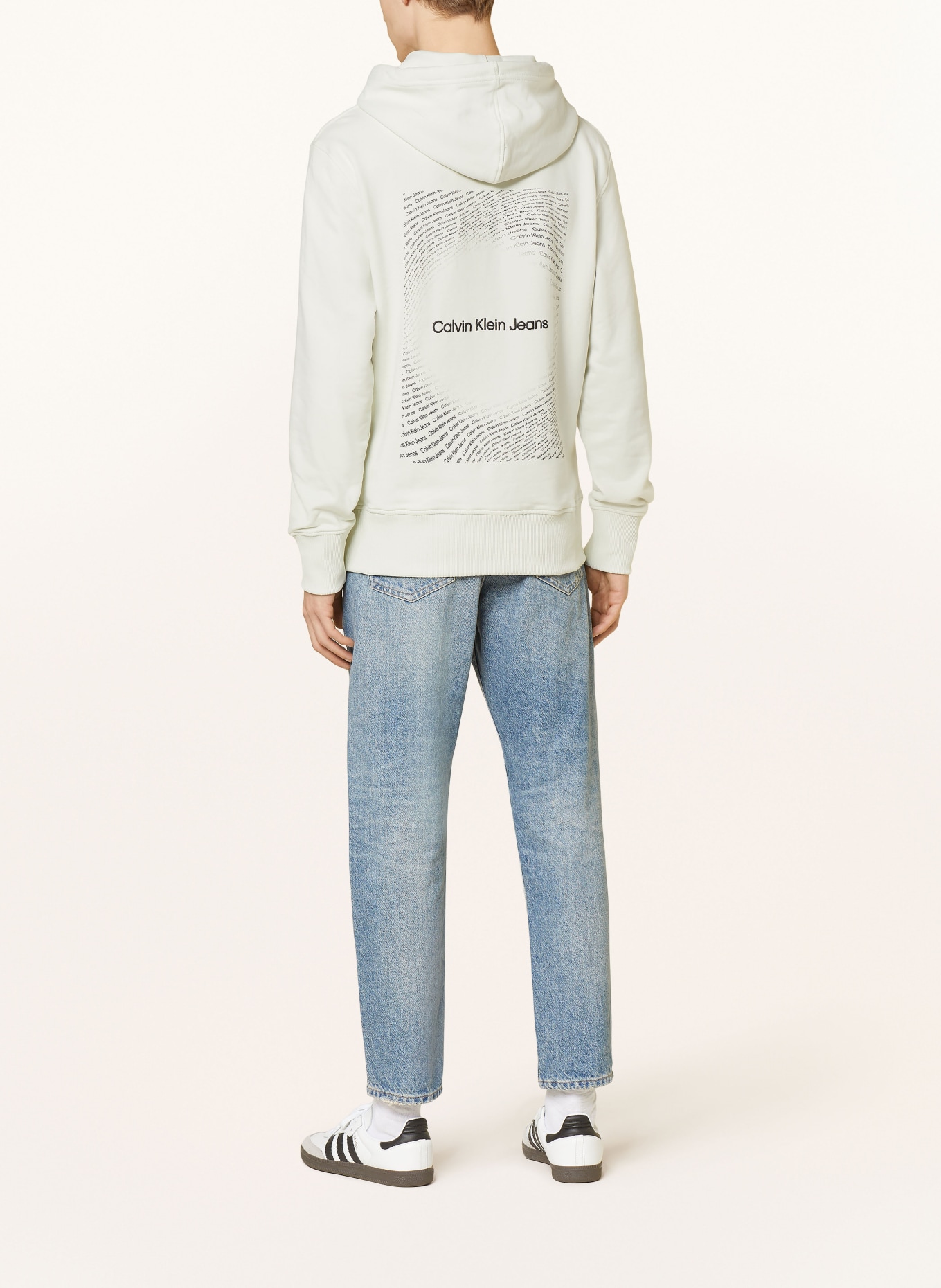 Calvin Klein Jeans Mikina s kapucí SQUARE FREQUENCY, Barva: BÍLÁ (Obrázek 2)