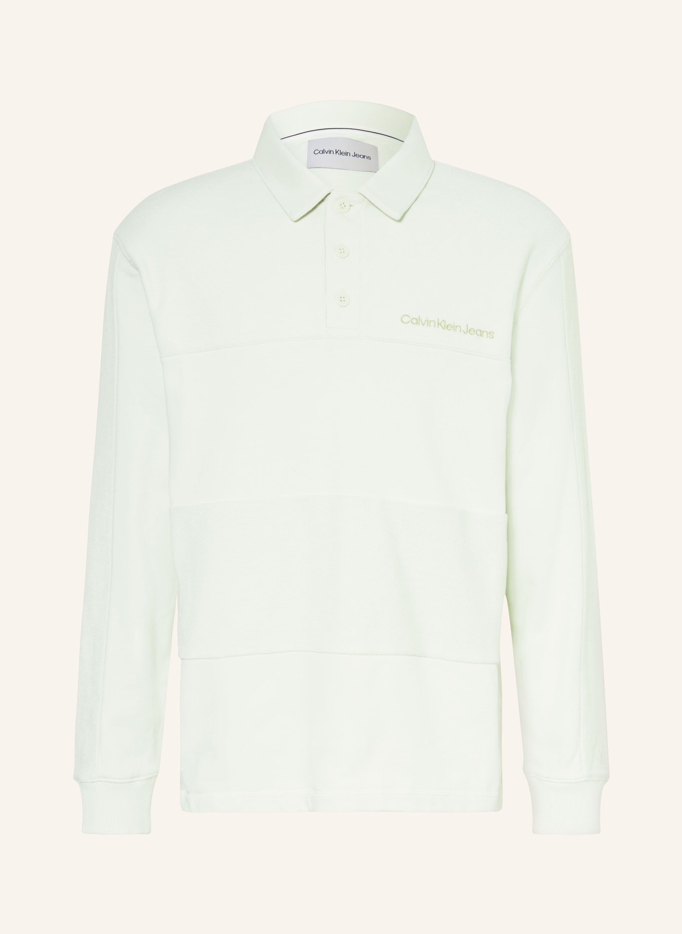 Calvin Klein Jeans Koszulka polo z piki slim fit, Kolor: JASNOZIELONY (Obrazek 1)