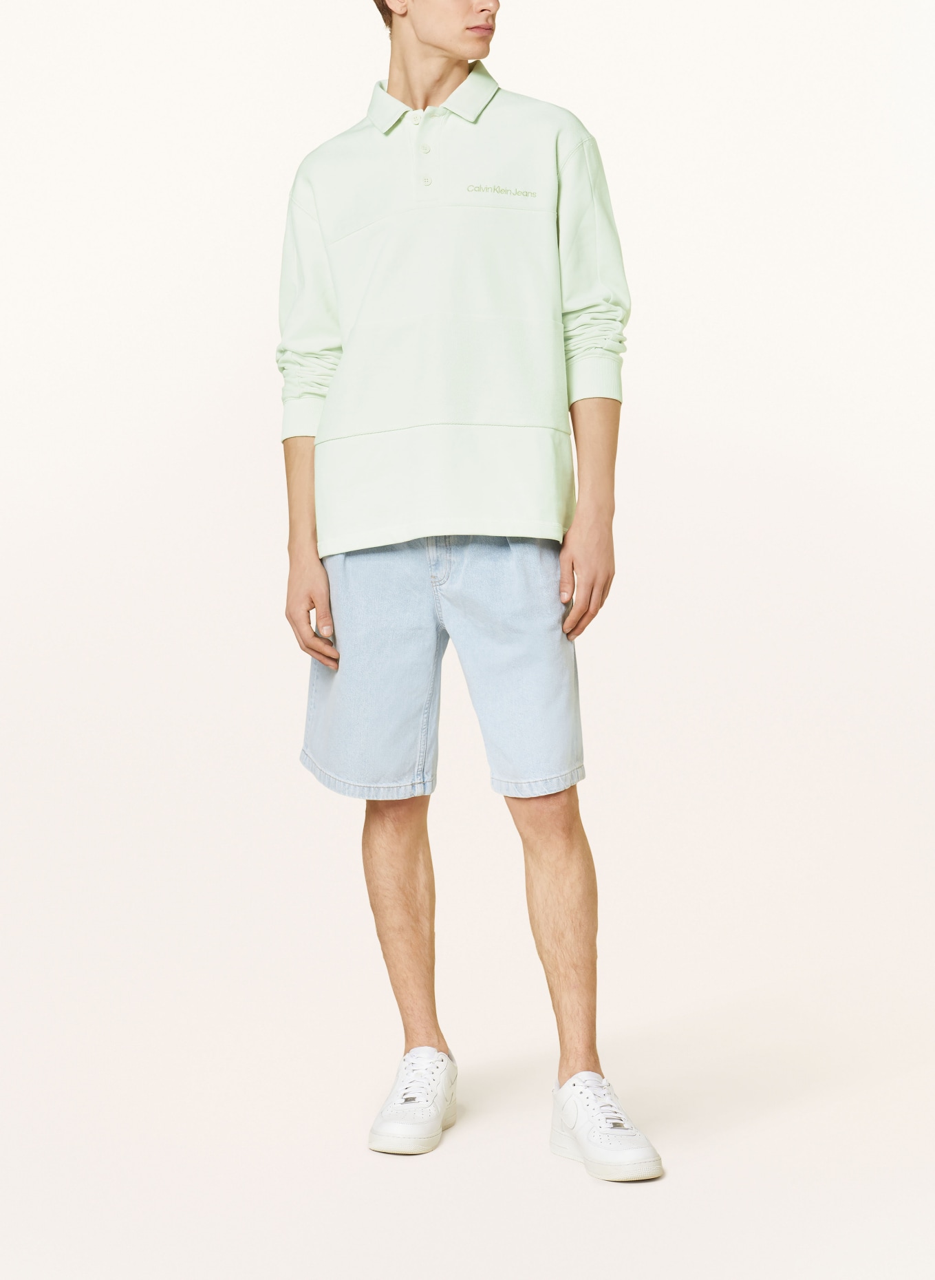 Calvin Klein Jeans Koszulka polo z piki slim fit, Kolor: JASNOZIELONY (Obrazek 2)