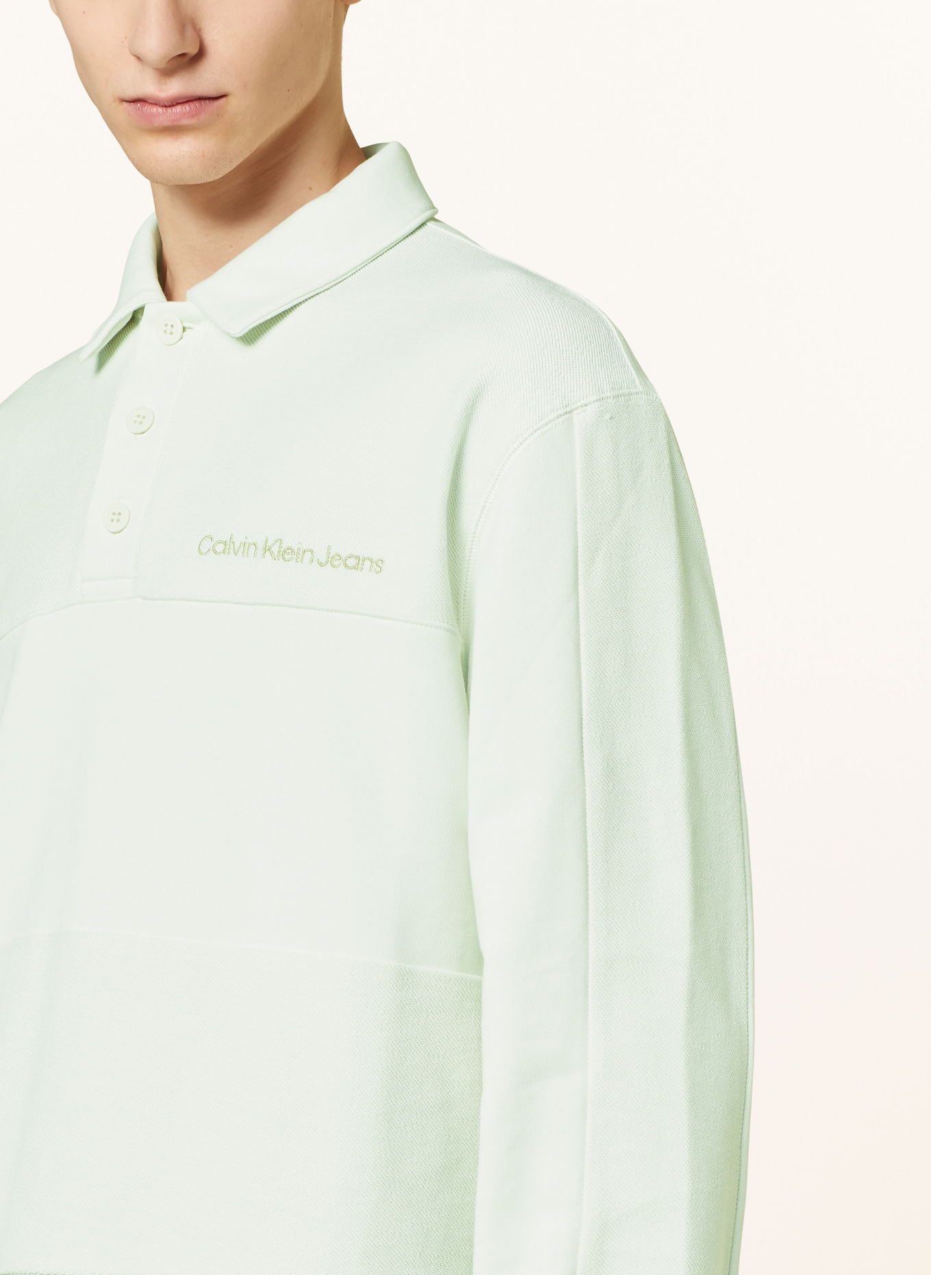 Calvin Klein Jeans Koszulka polo z piki slim fit, Kolor: JASNOZIELONY (Obrazek 4)