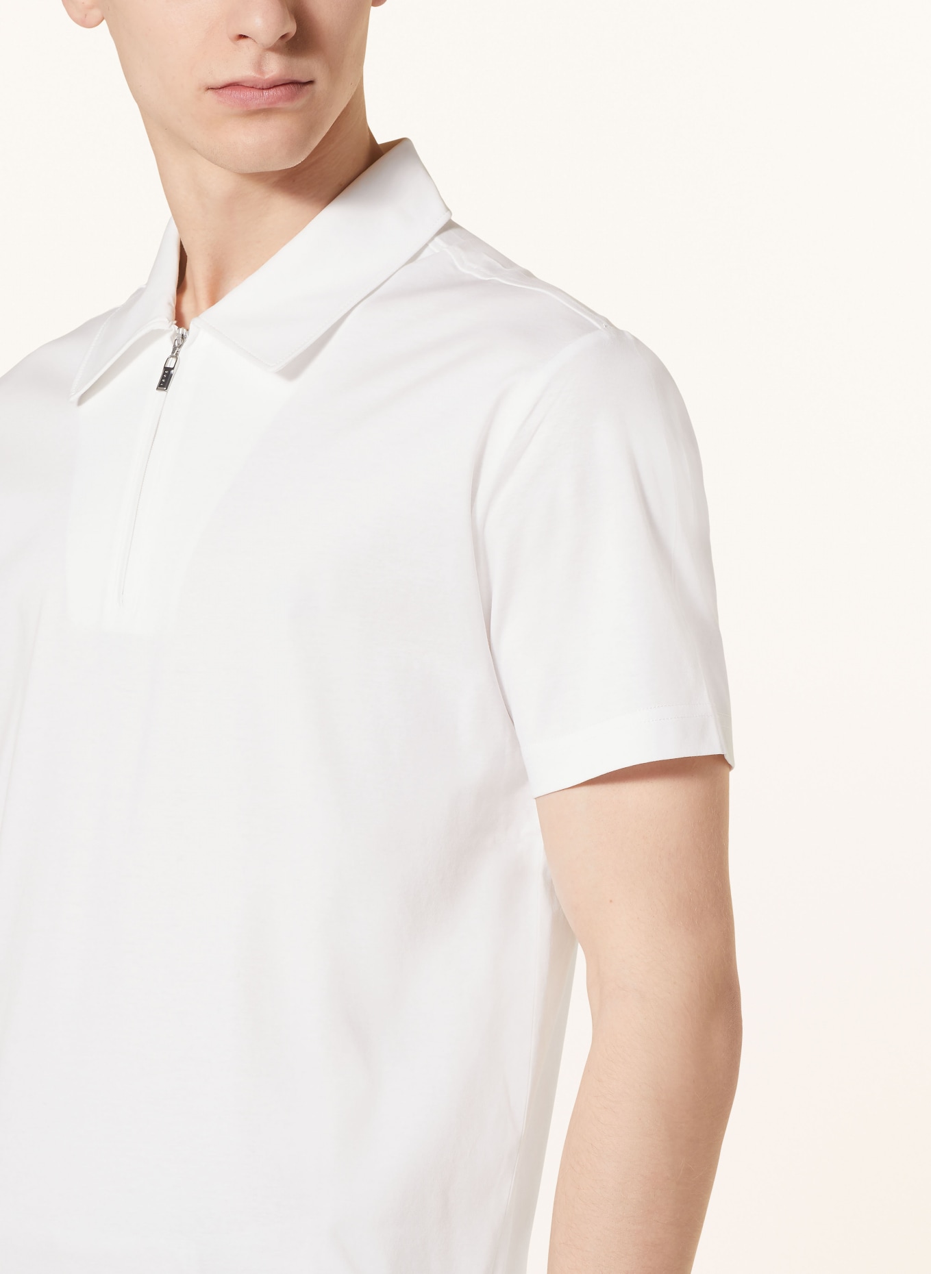 TIGER OF SWEDEN Jersey polo shirt LARON slim fit, Color: WHITE (Image 4)