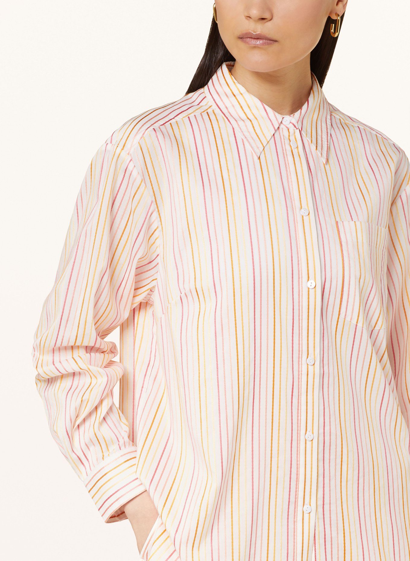 Lala Berlin Shirt blouse BILOXI, Color: WHITE/ YELLOW/ PINK (Image 4)
