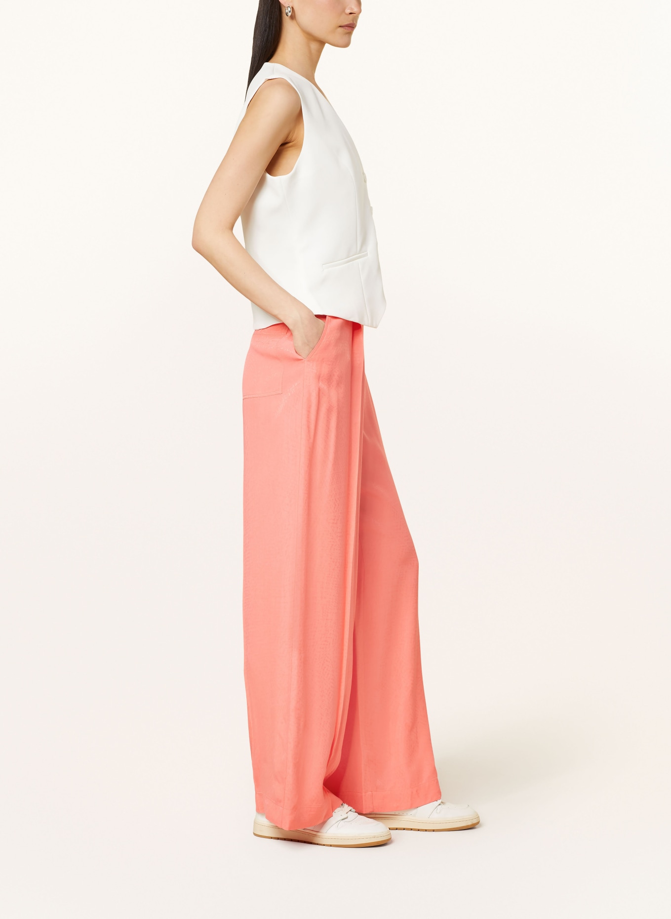 Lala Berlin Wide leg trousers POLKO, Color: SALMON (Image 4)