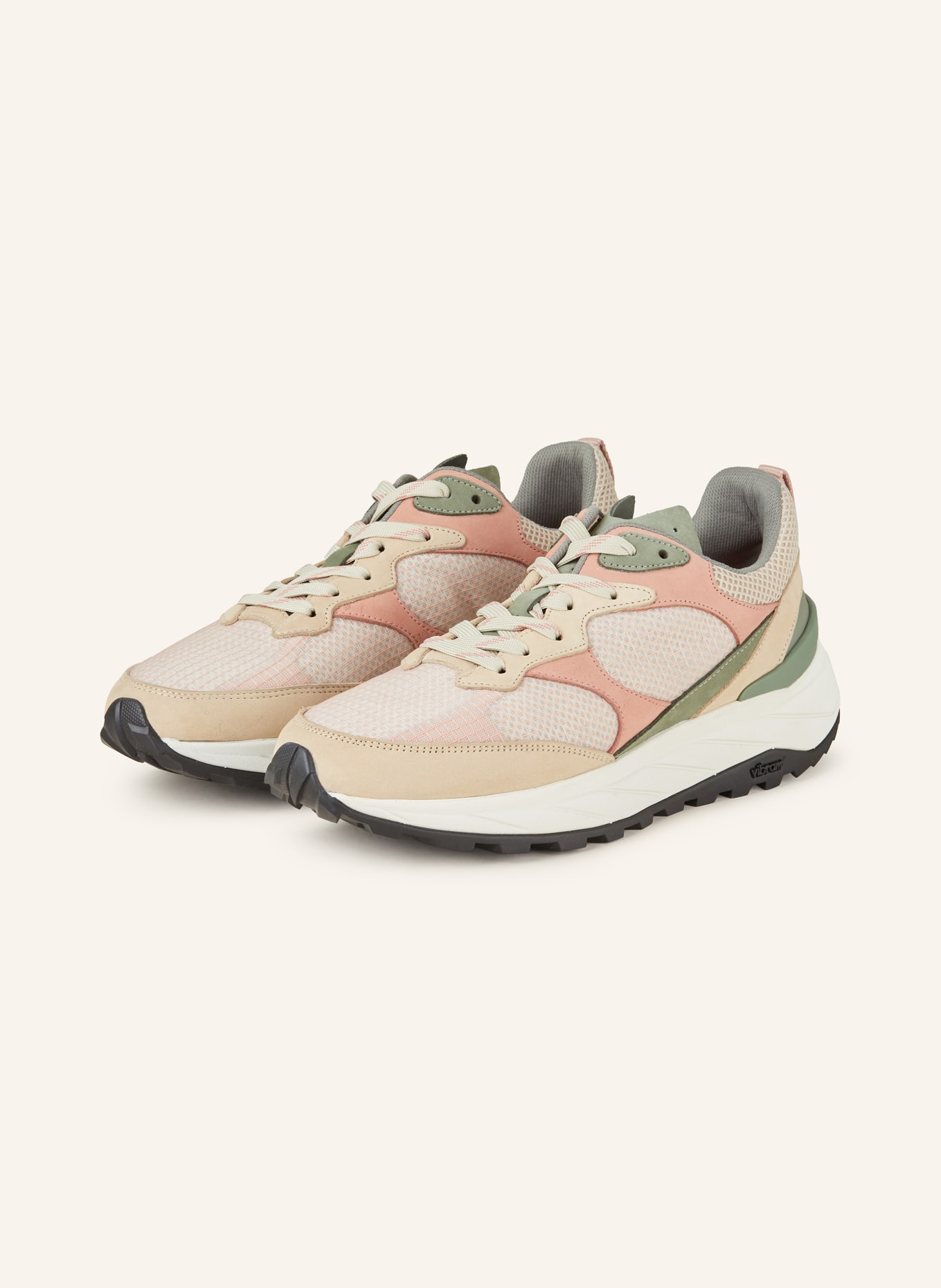 WOOLRICH Sneakers RUNNER, Color: BEIGE/ OLIVE/ LIGHT RED (Image 1)