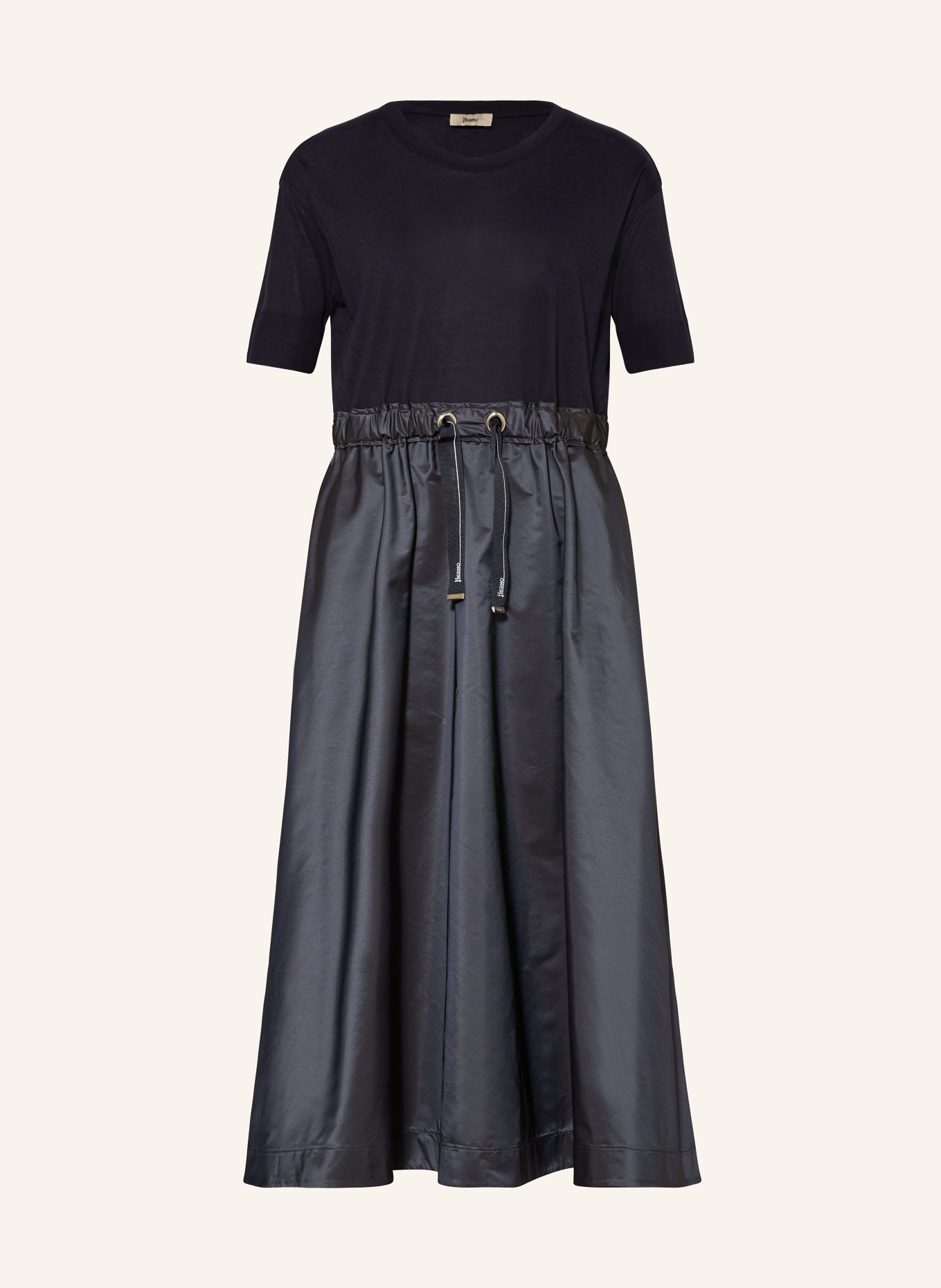 HERNO Dress in mixed materials, Color: DARK BLUE (Image 1)