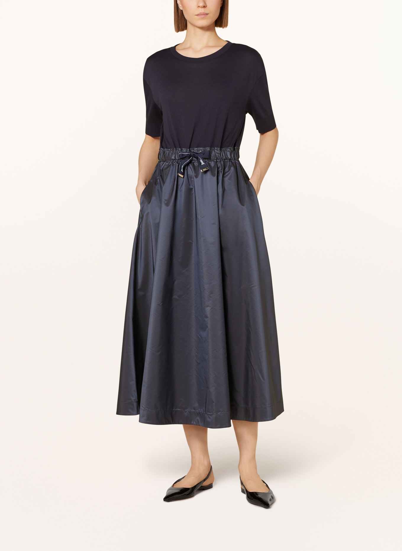 HERNO Dress in mixed materials, Color: DARK BLUE (Image 2)