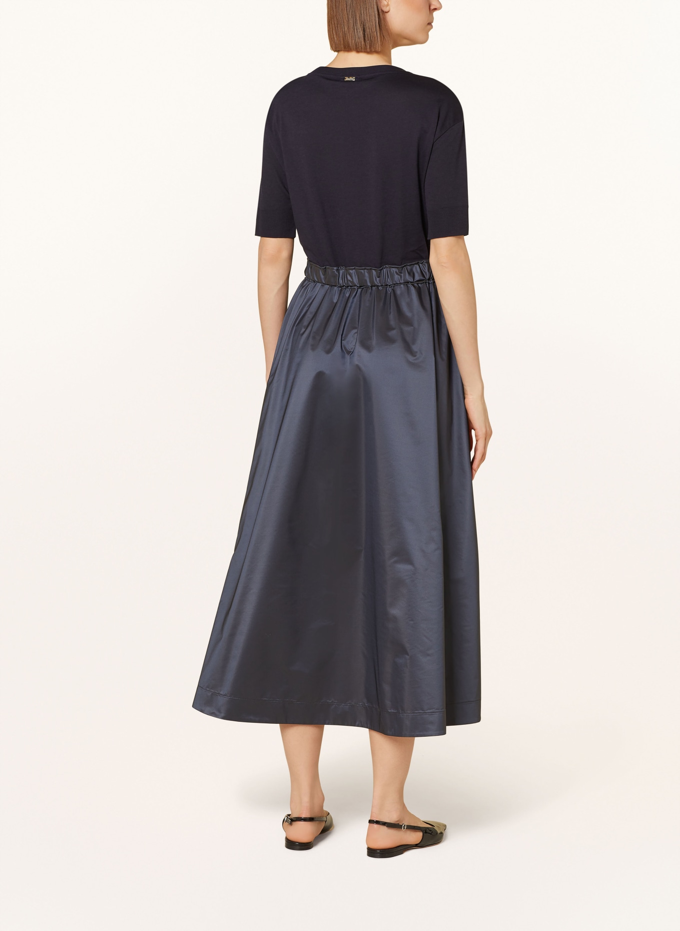 HERNO Dress in mixed materials, Color: DARK BLUE (Image 3)