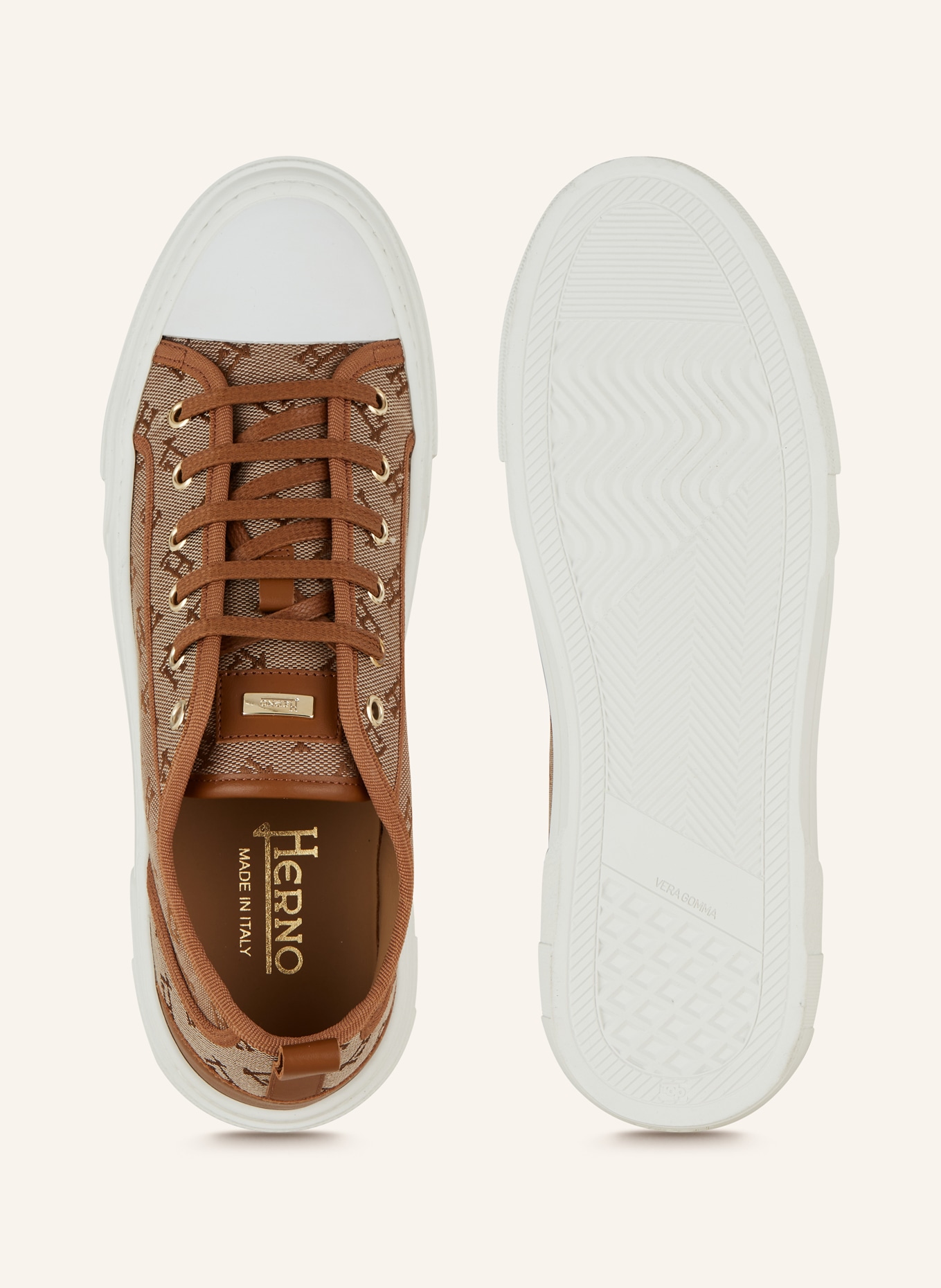HERNO Sneakers, Color: CAMEL/ WHITE (Image 5)