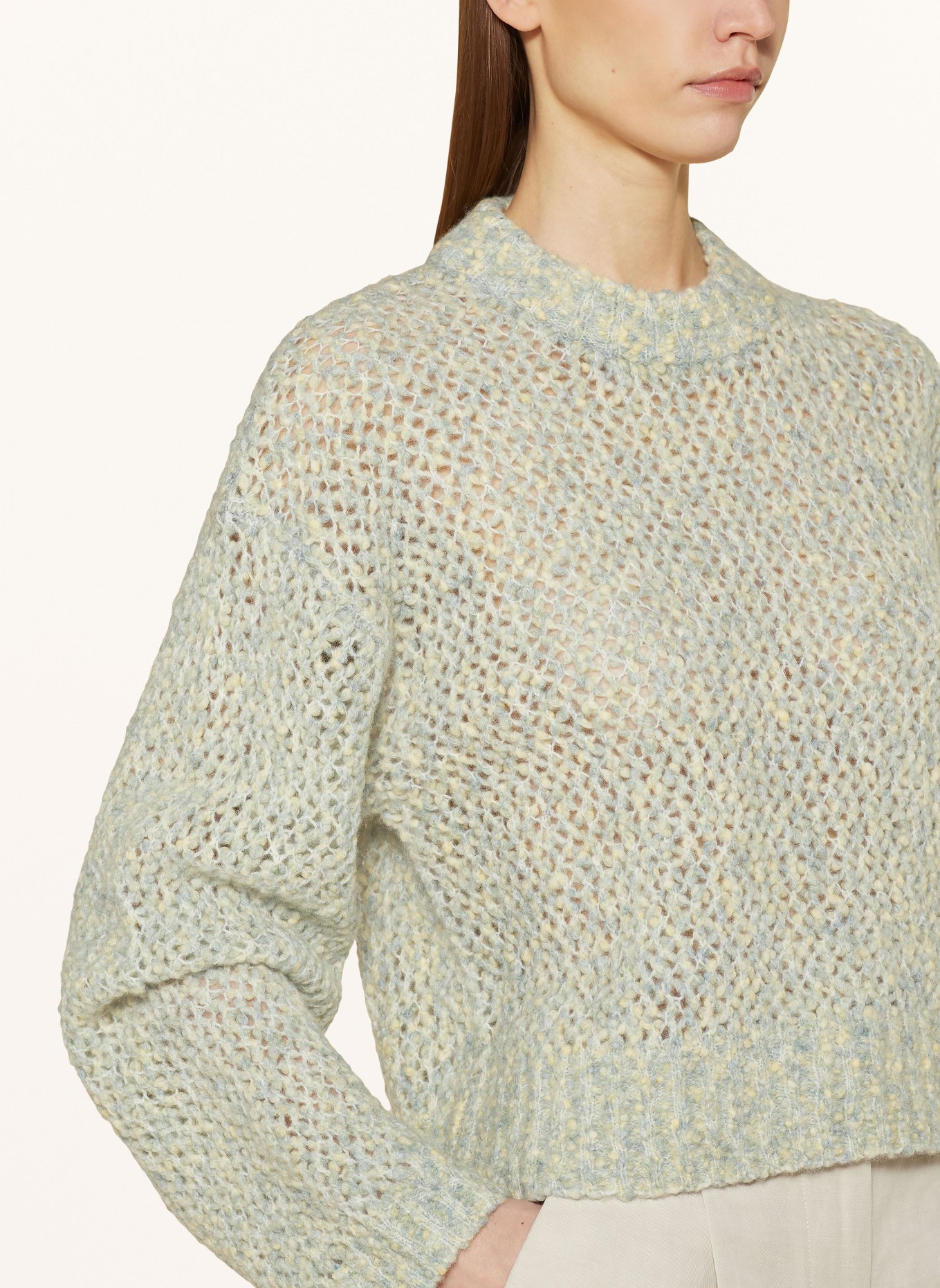 HOLZWEILER Cropped sweater TINE, Color: MINT/ LIGHT YELLOW (Image 4)