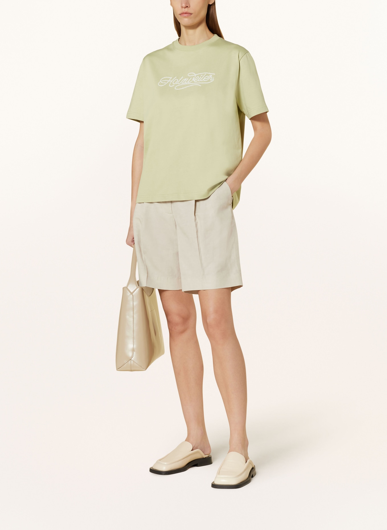 HOLZWEILER T-shirt KJERAG, Color: LIGHT GREEN/ WHITE (Image 2)