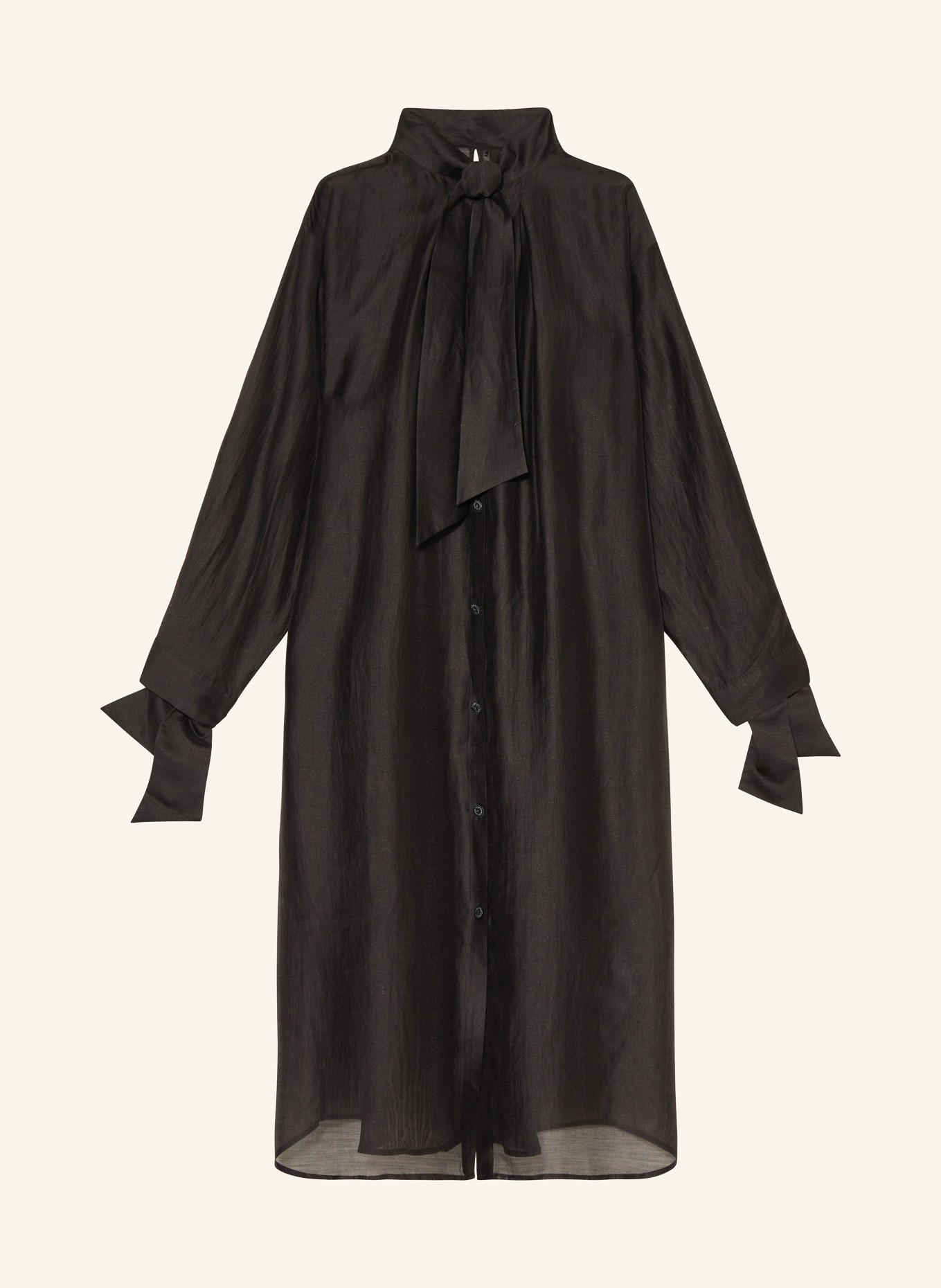 HOLZWEILER Bow tie collar dress LOTUS, Color: BLACK (Image 1)