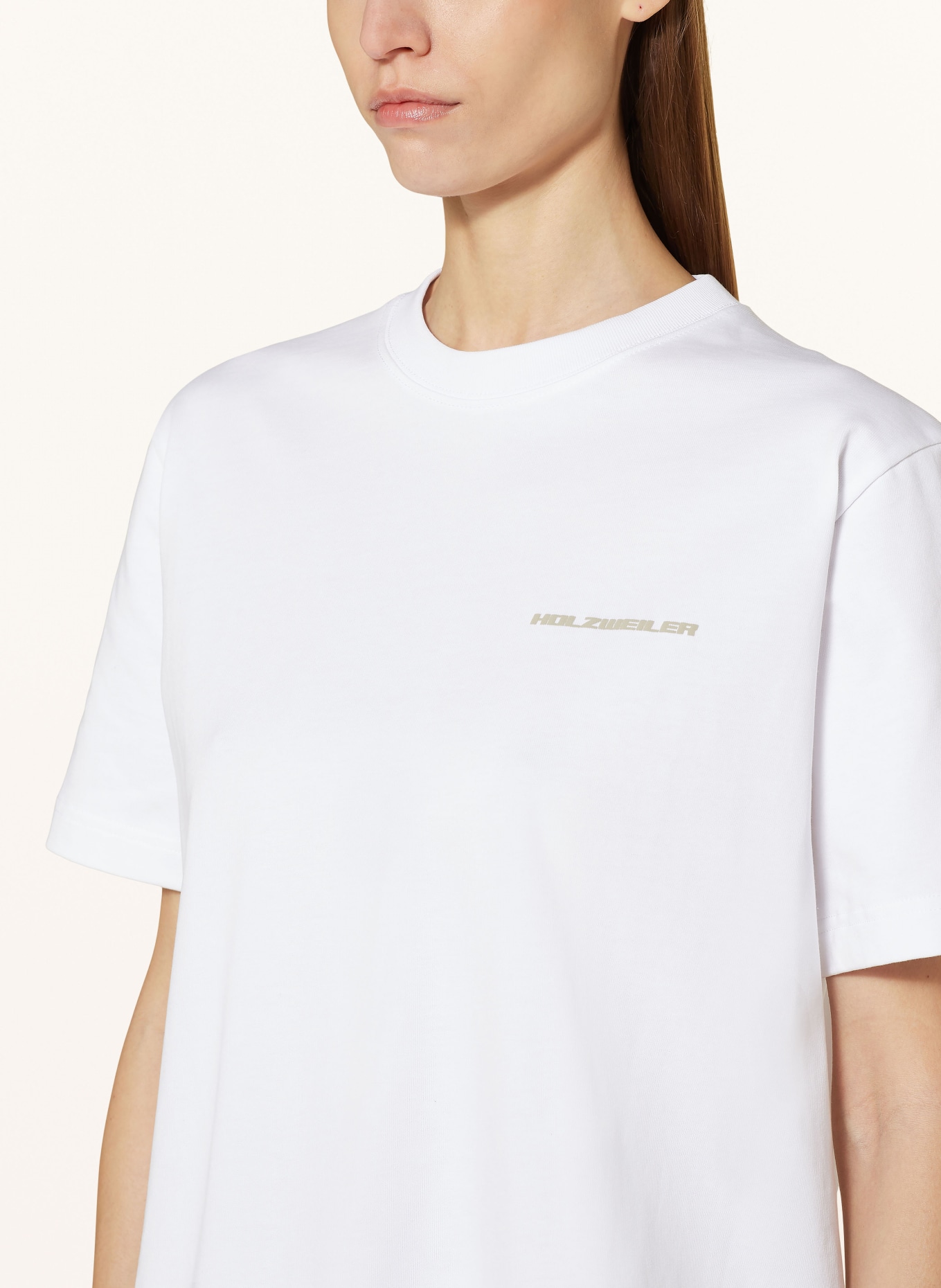 HOLZWEILER T-shirt KJERAG, Color: WHITE/ DARK GREEN/ LIGHT BROWN (Image 4)