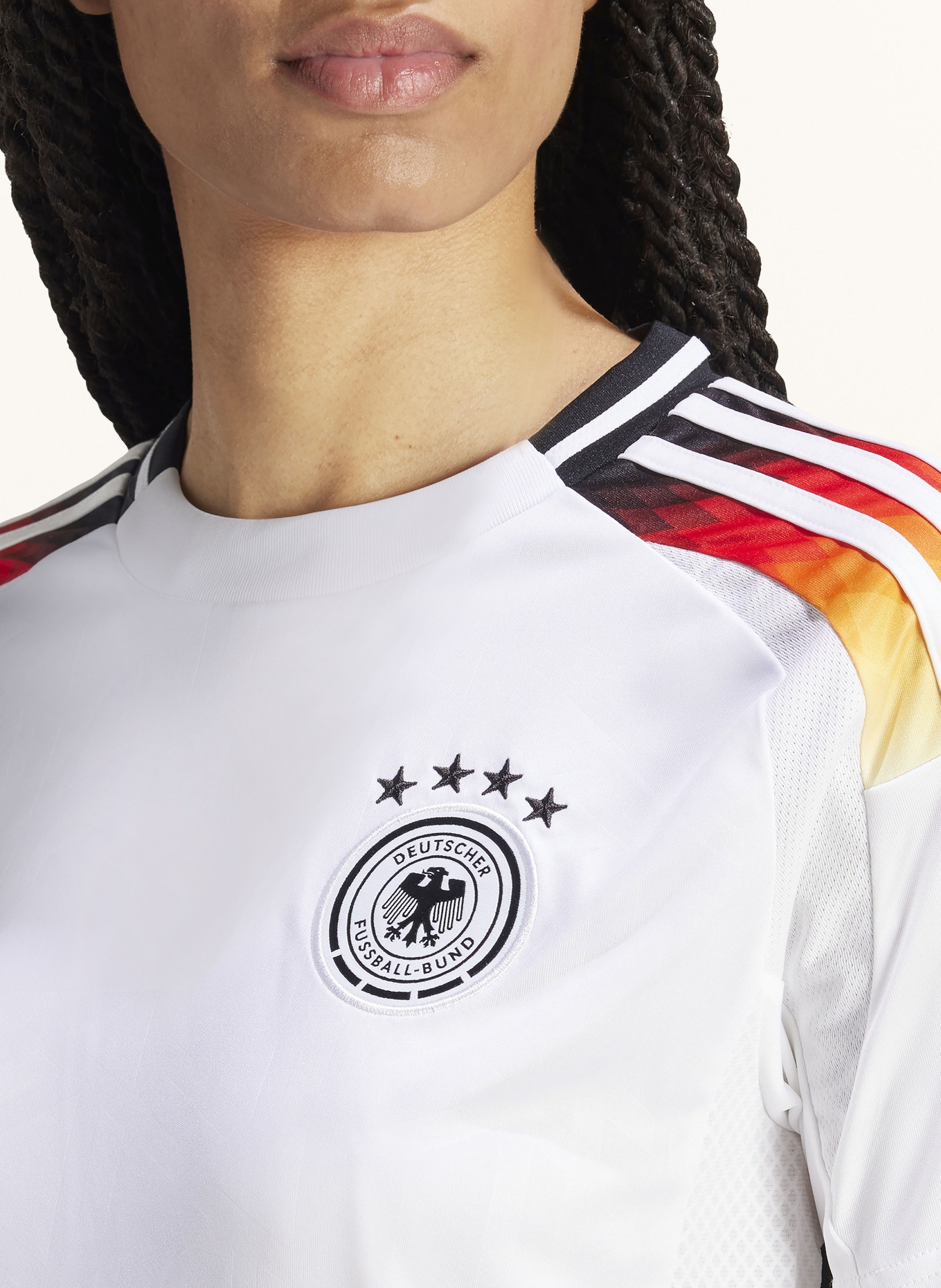 adidas Home kit jersey GERMANY 24 for women, Color: WHITE/ BLACK/ YELLOW (Image 4)