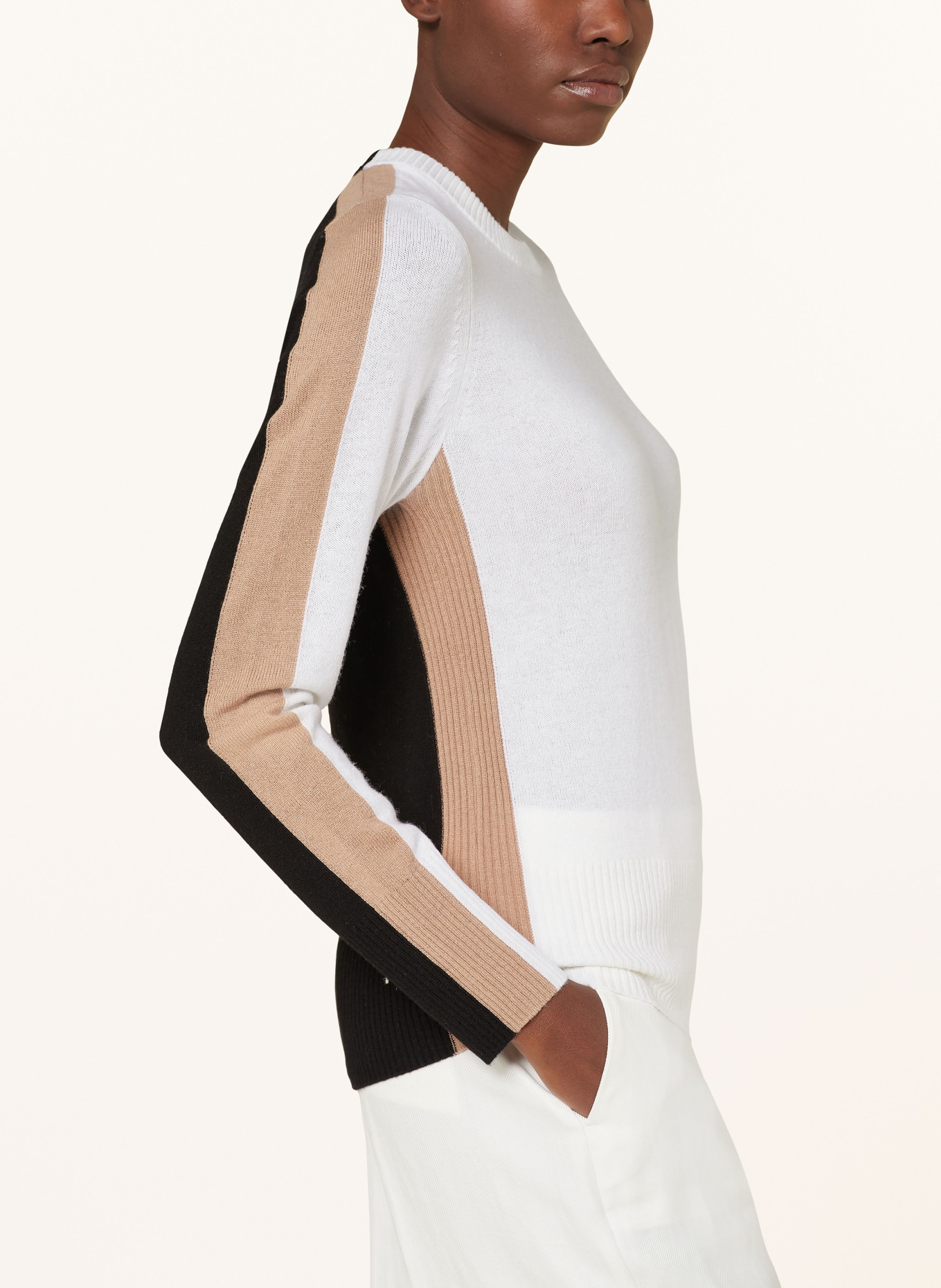 REISS Sweater ADDISON, Color: WHITE/ BLACK/ BEIGE (Image 4)