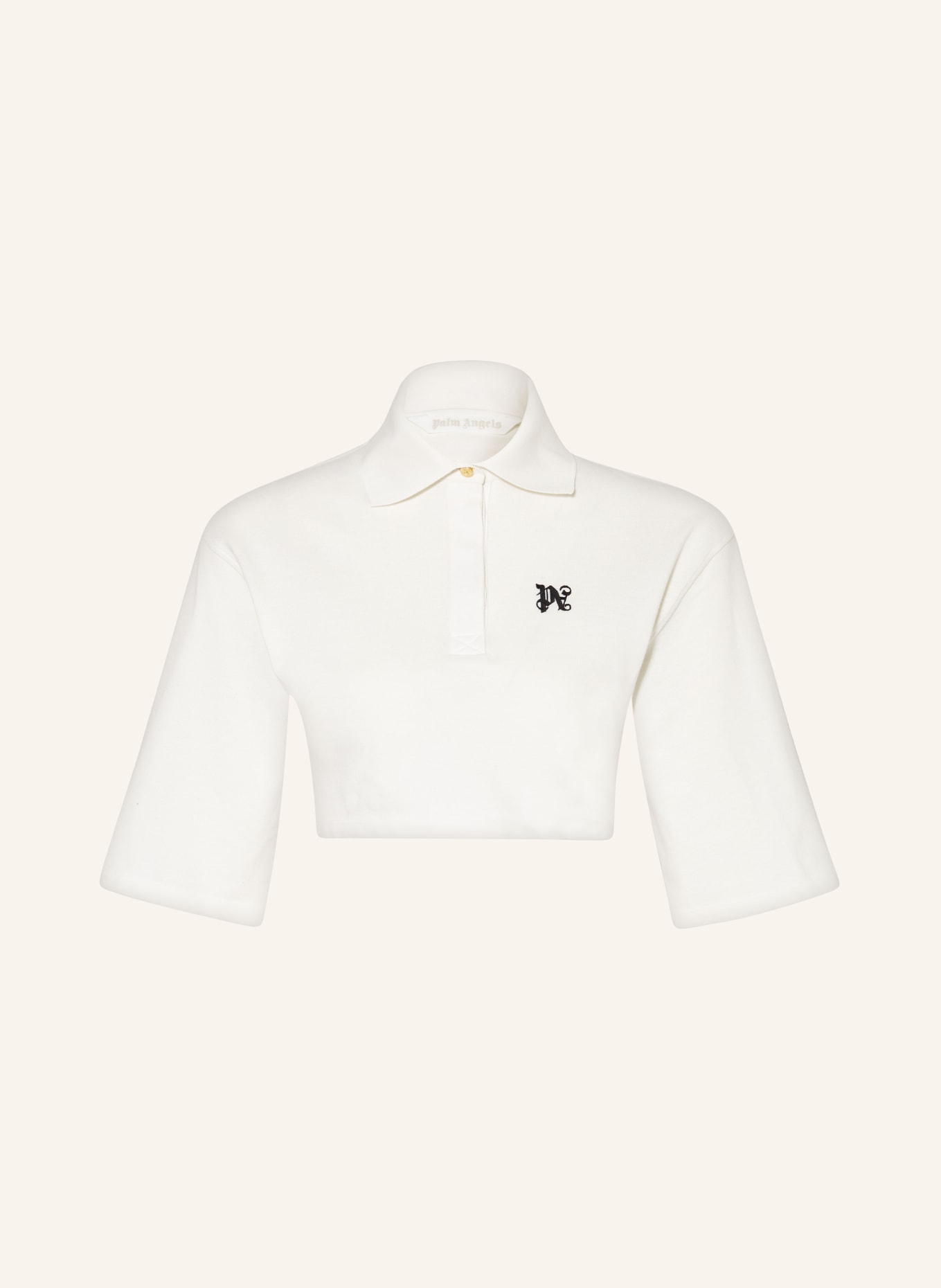 Palm Angels Cropped-Poloshirt aus Piqué, Farbe: CREME (Bild 1)