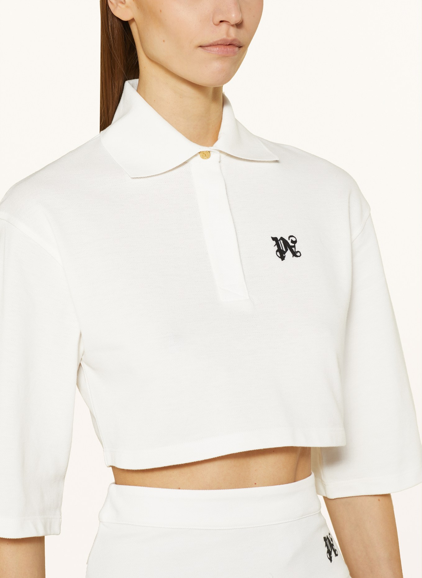 Palm Angels White Cropped Polo