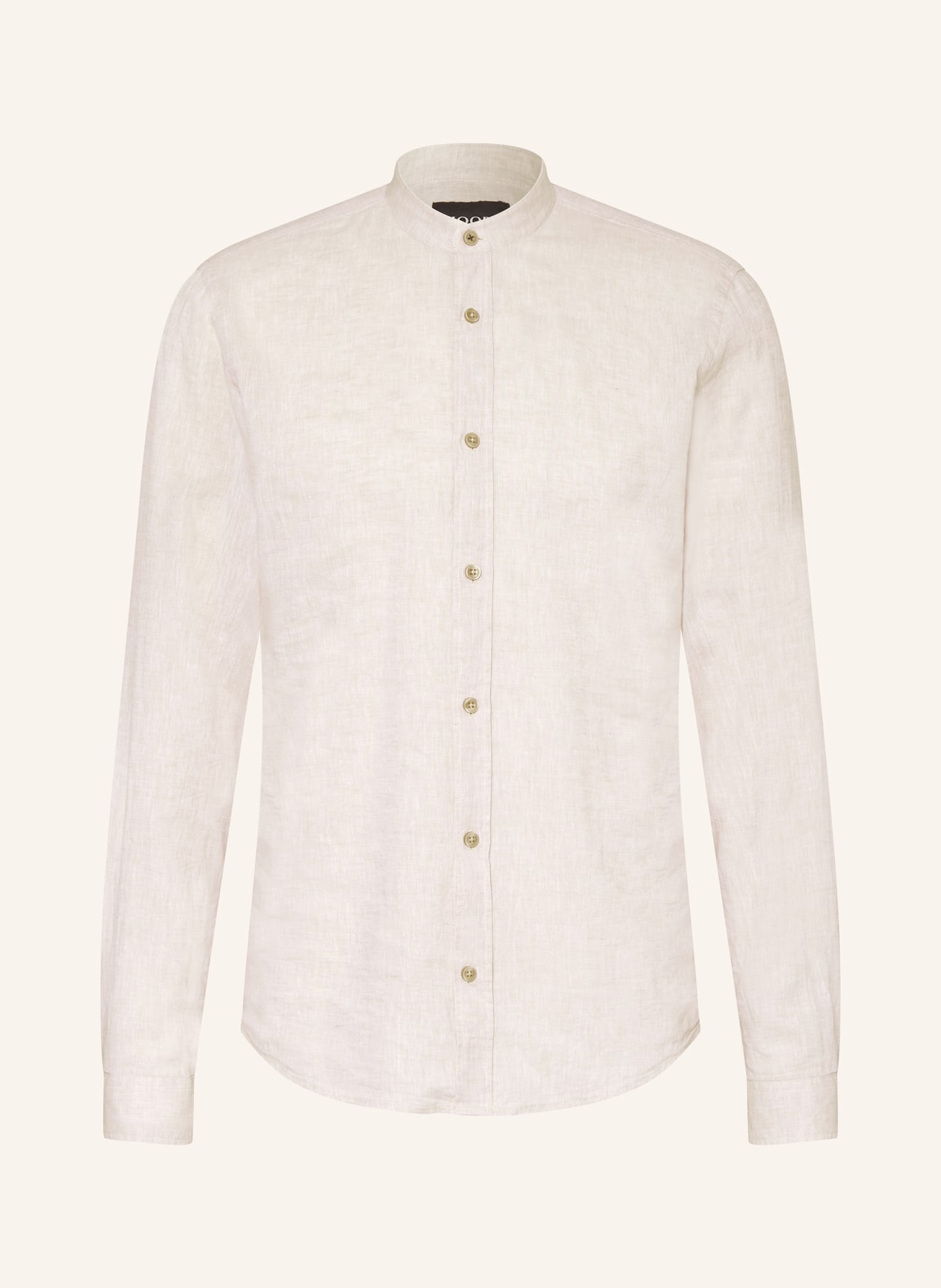 JOOP! JEANS Shirt HEDDE slim fit with stand-up collar and linen, Color: BEIGE (Image 1)