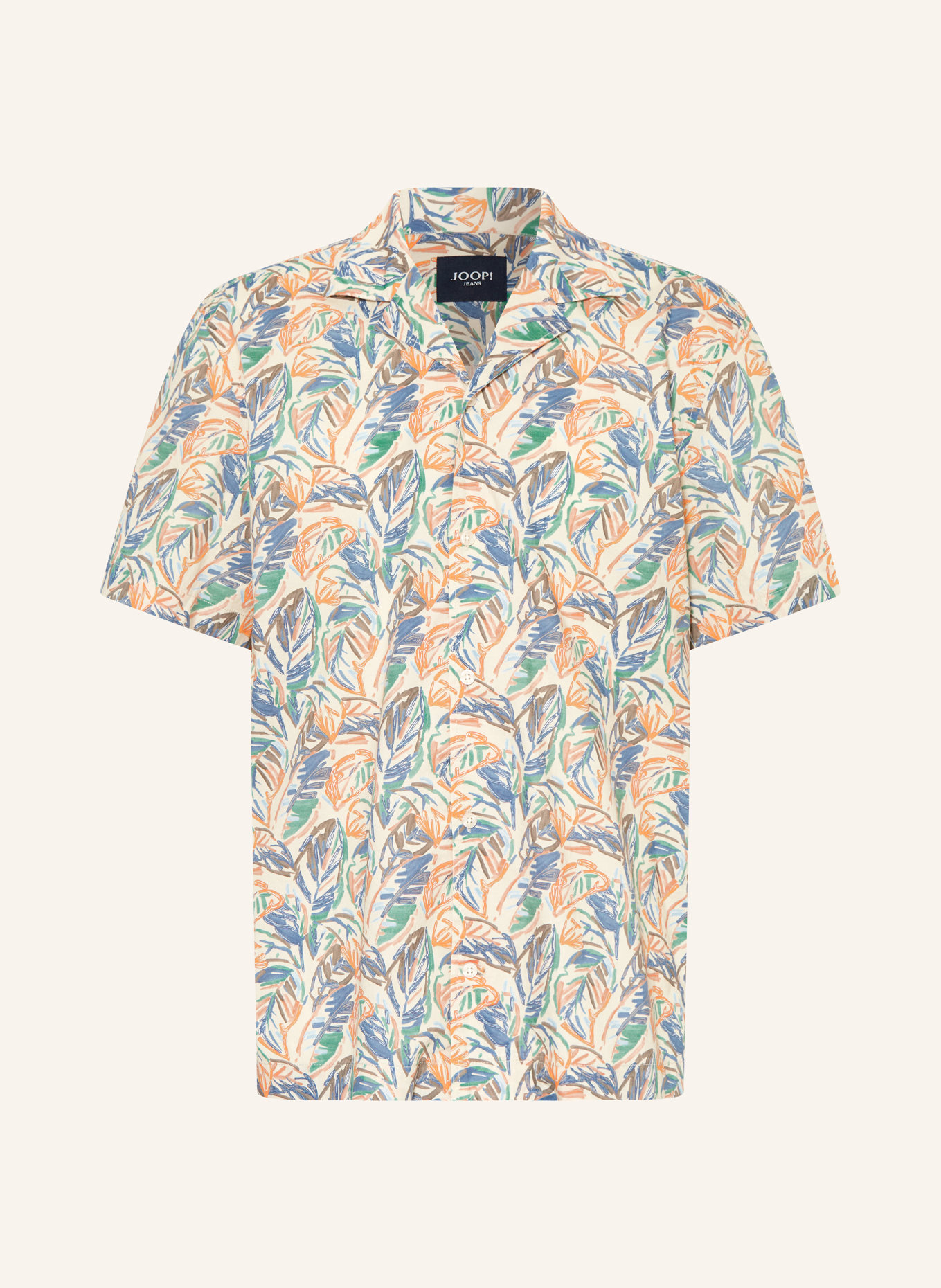 JOOP! JEANS Resort shirt HANES comfort fit, Color: BEIGE/ BLUE/ ORANGE (Image 1)