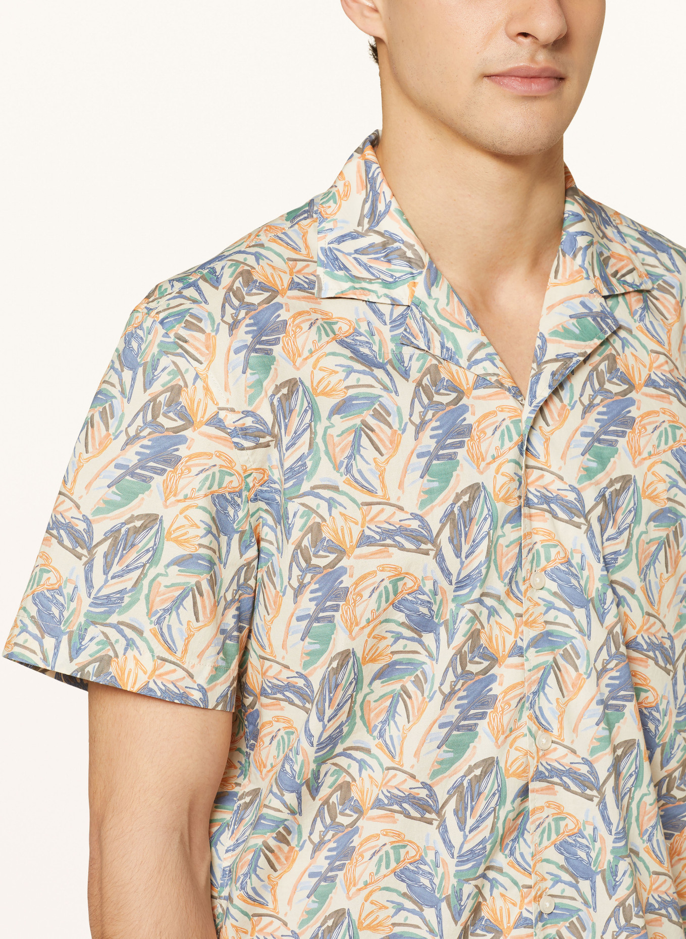 JOOP! JEANS Resort shirt HANES comfort fit, Color: BEIGE/ BLUE/ ORANGE (Image 4)