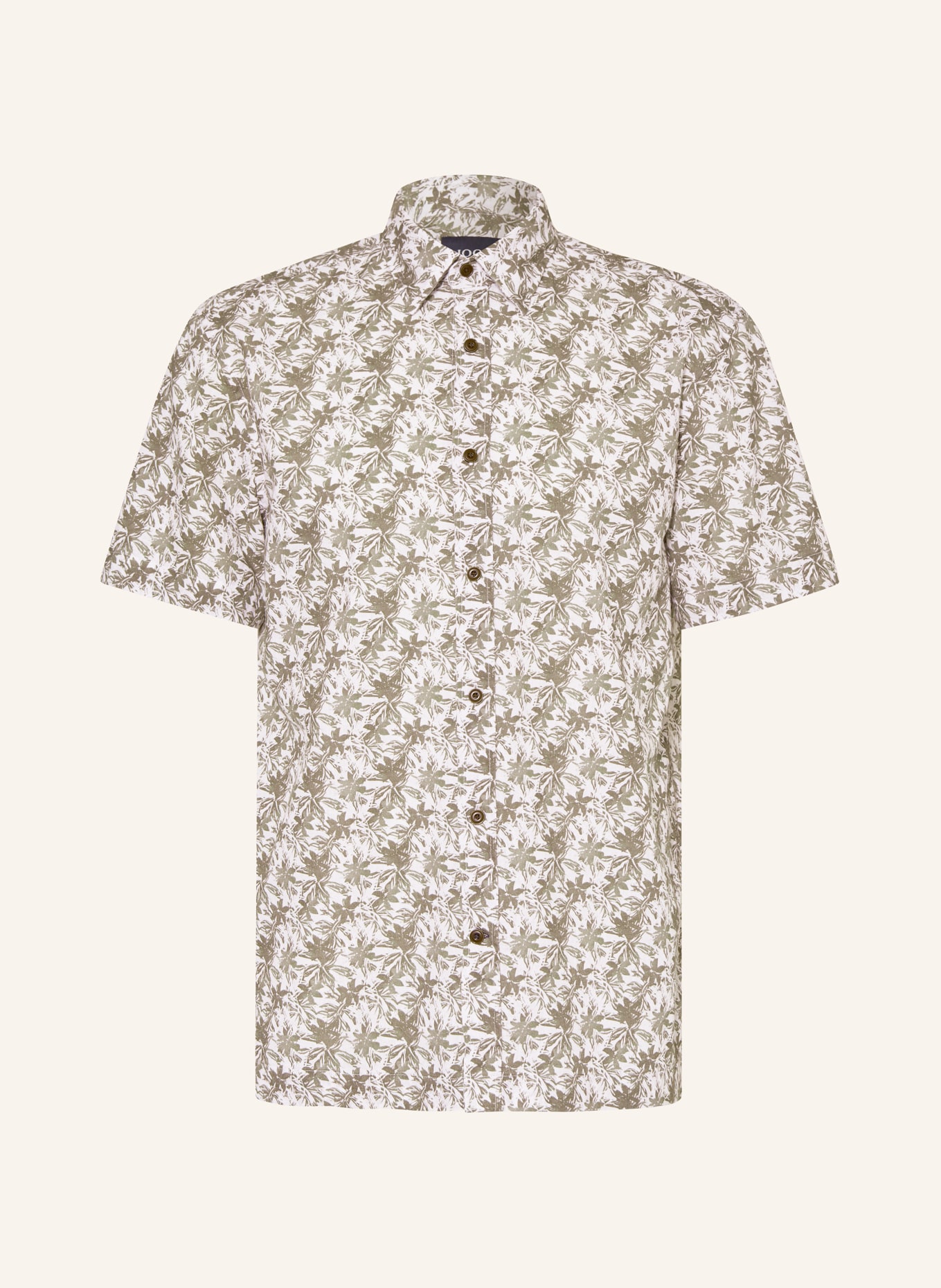 JOOP! JEANS Short sleeve shirt HARIS comfort fit with linen, Color: WHITE/ KHAKI (Image 1)
