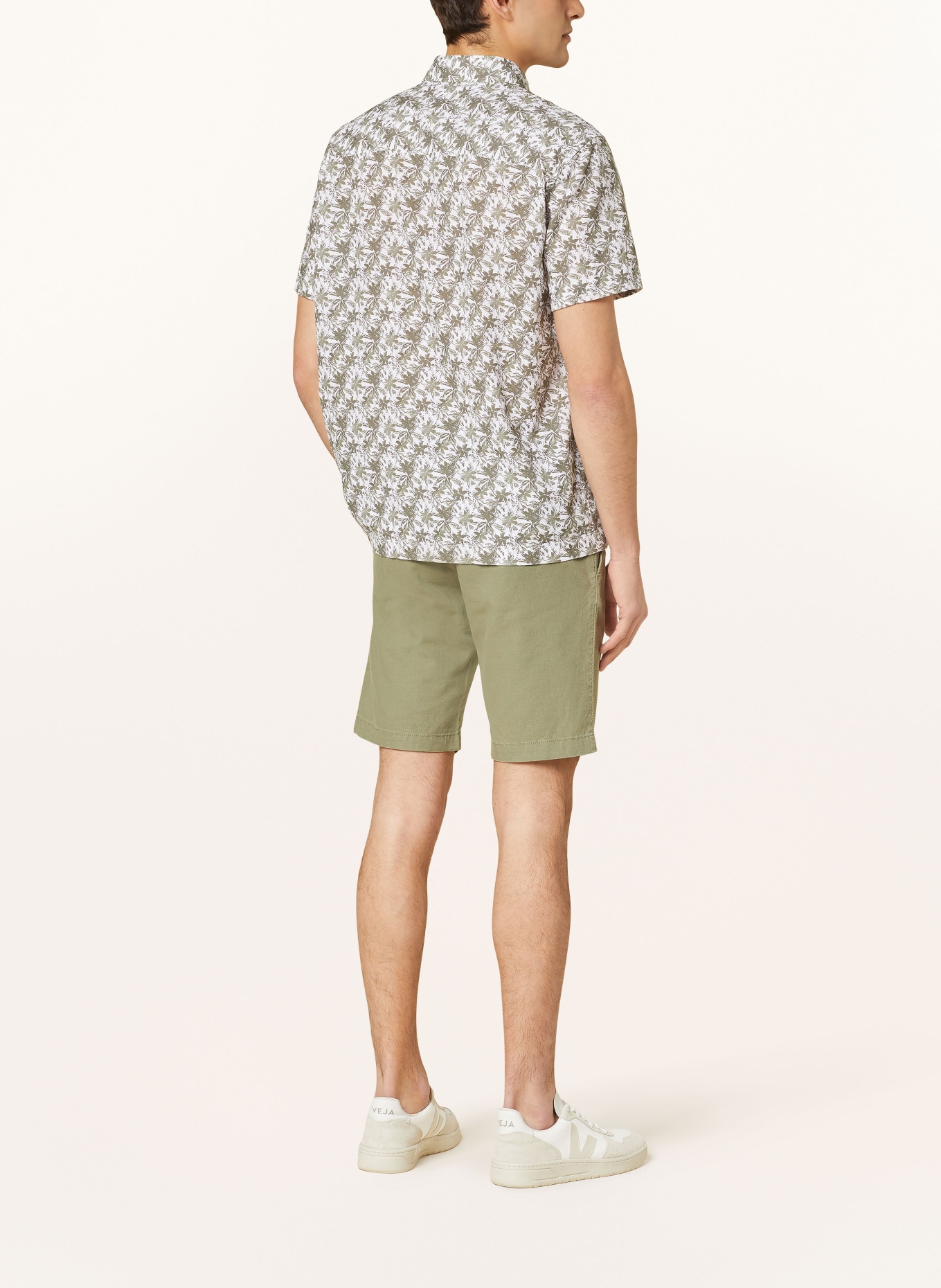 JOOP! JEANS Short sleeve shirt HARIS comfort fit with linen, Color: WHITE/ KHAKI (Image 3)