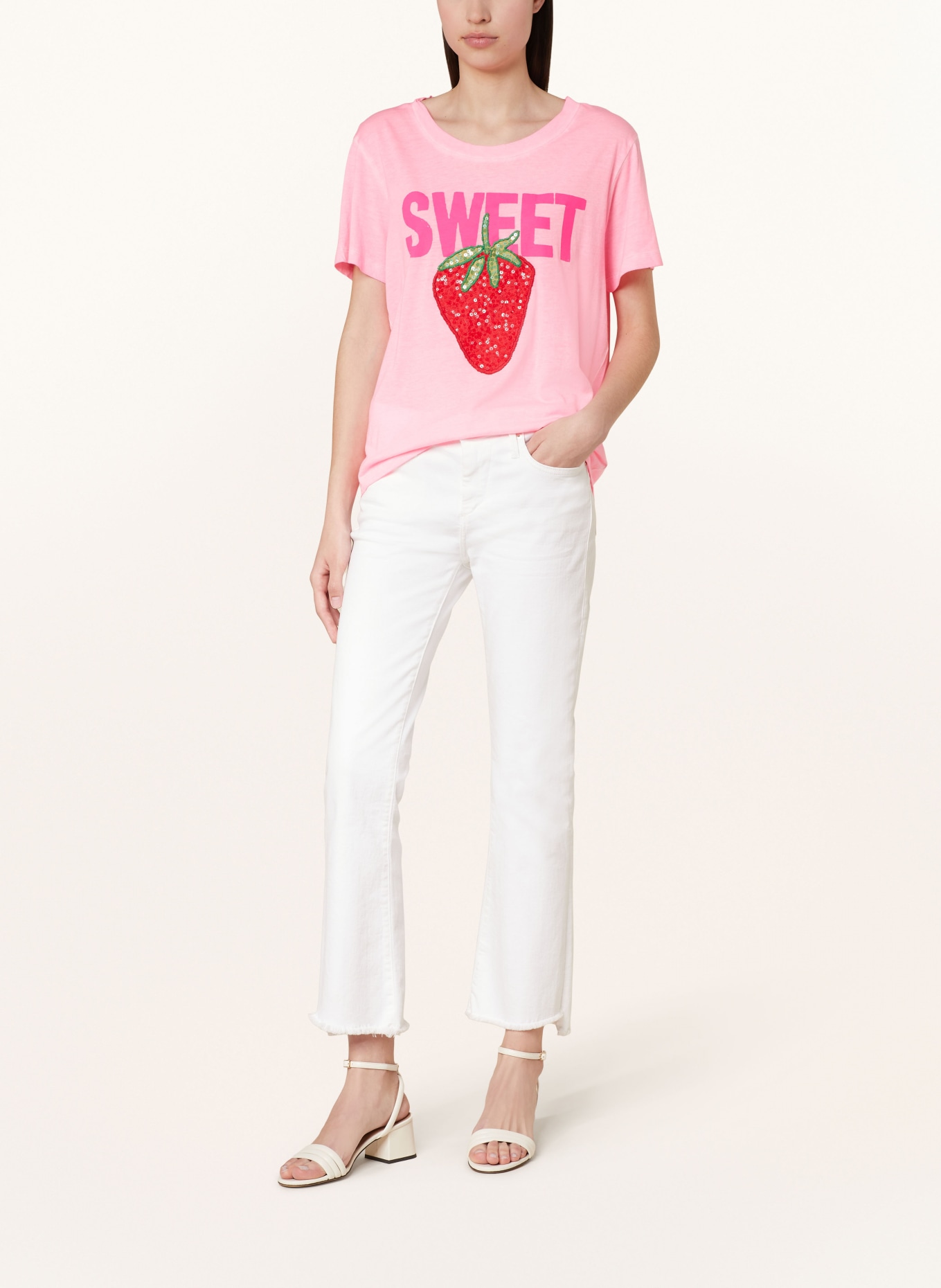 Grace T-shirt with sequins, Color: NEON PINK/ RED/ GREEN (Image 2)