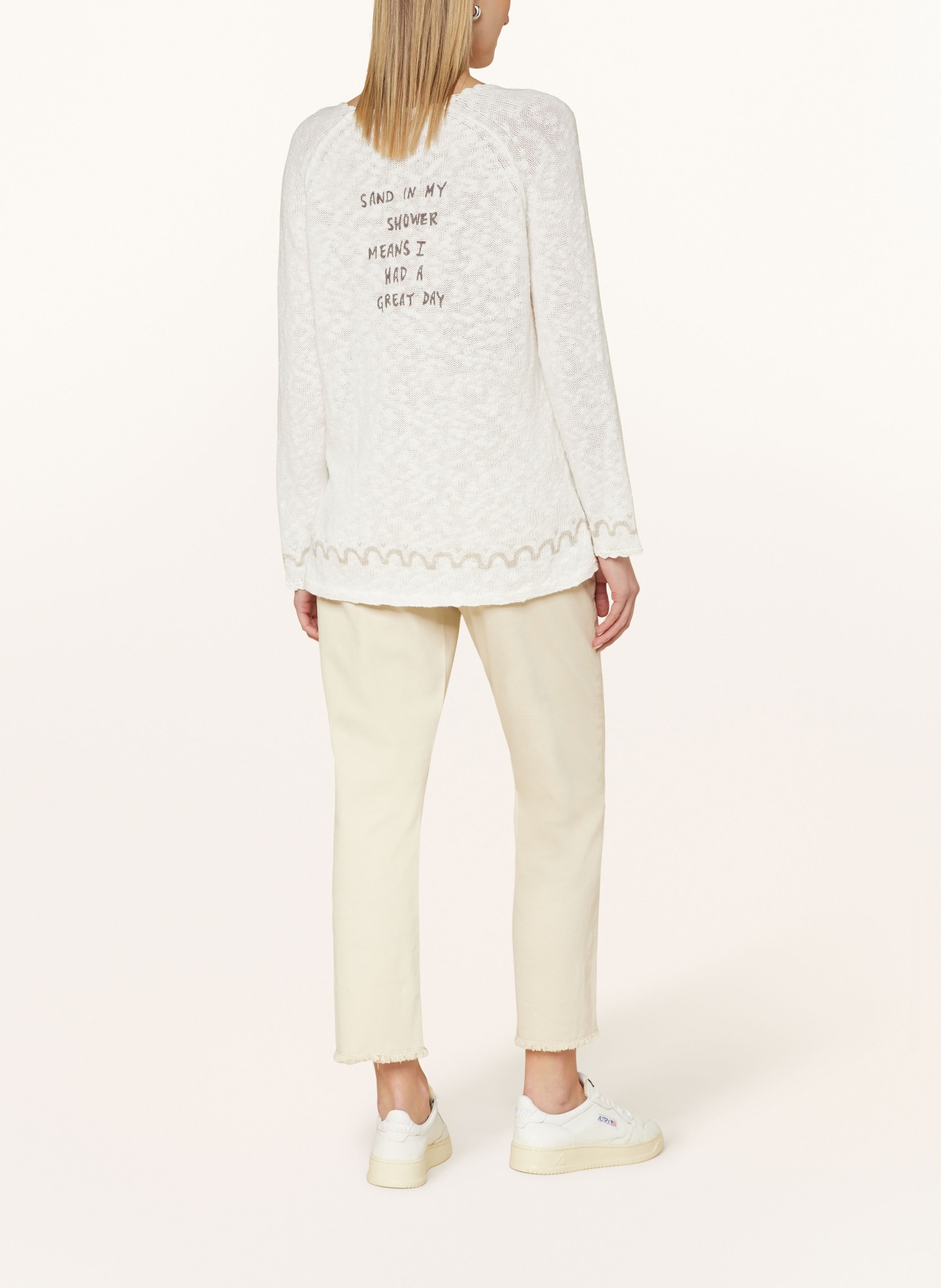 Grace Linen sweater with sequins, Color: WHITE (Image 2)
