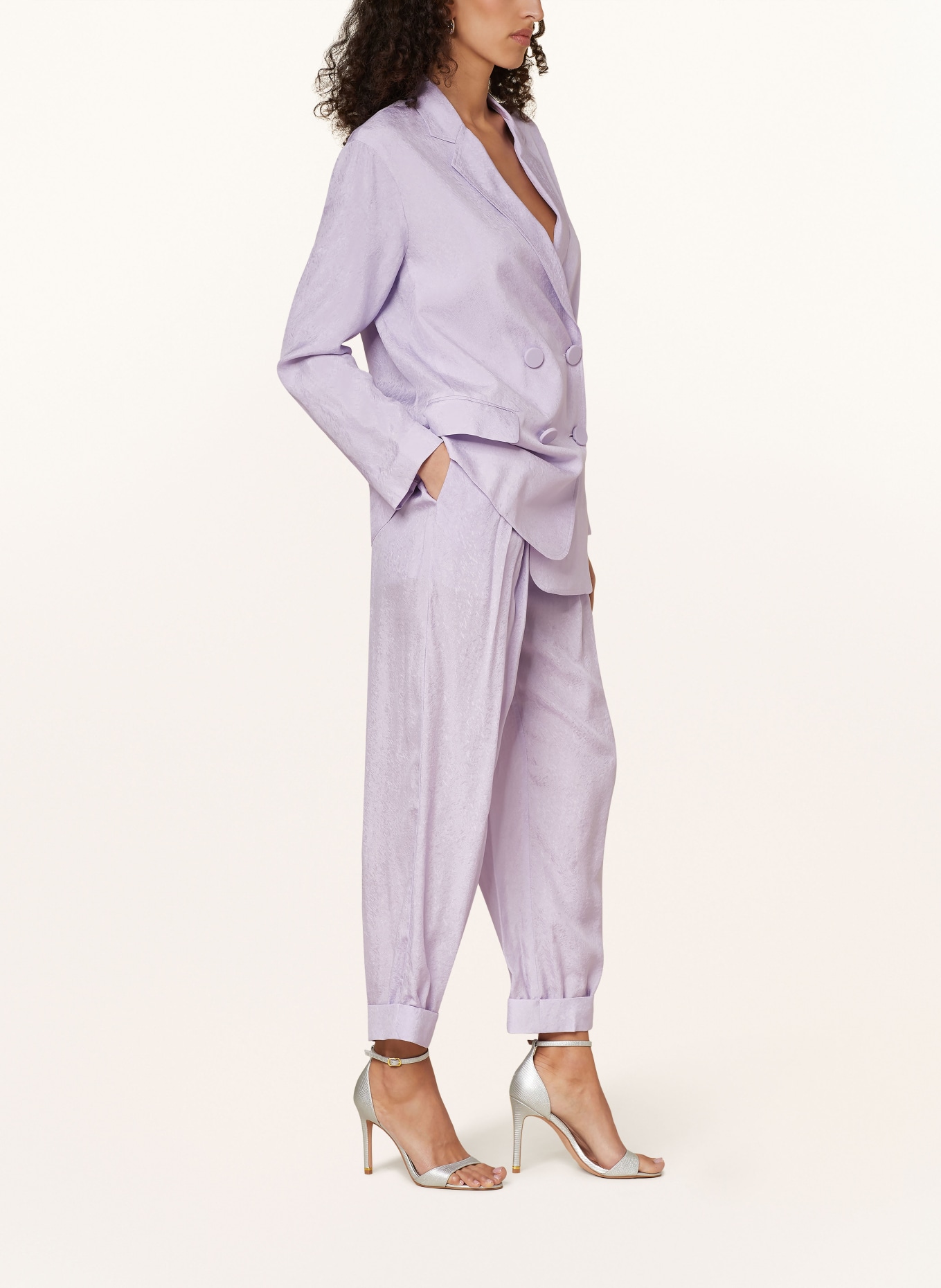 ARMANI EXCHANGE 7/8 trousers made of satin, Color: LIGHT PURPLE (Image 4)