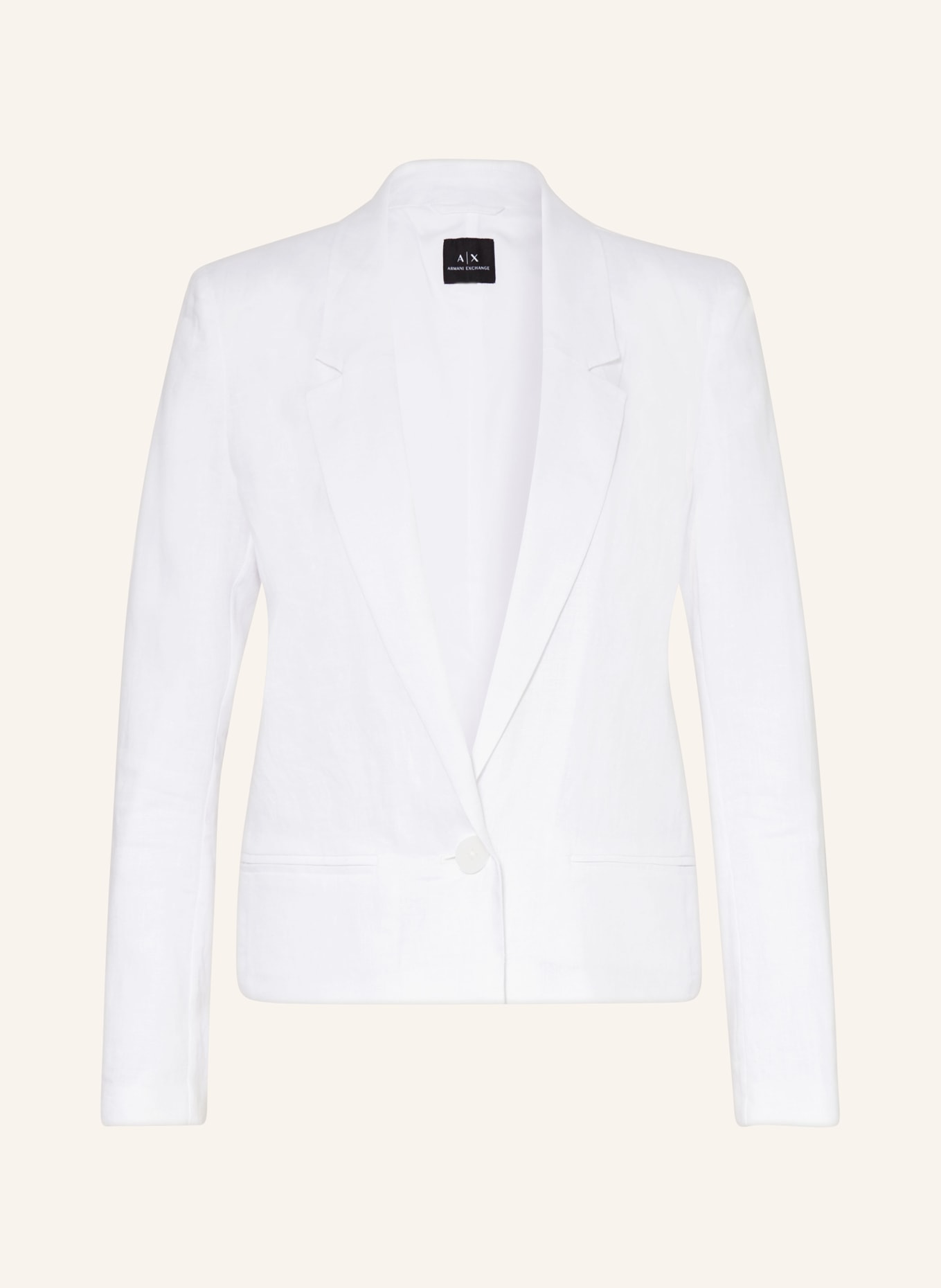 ARMANI EXCHANGE Linen blazer, Color: WHITE (Image 1)