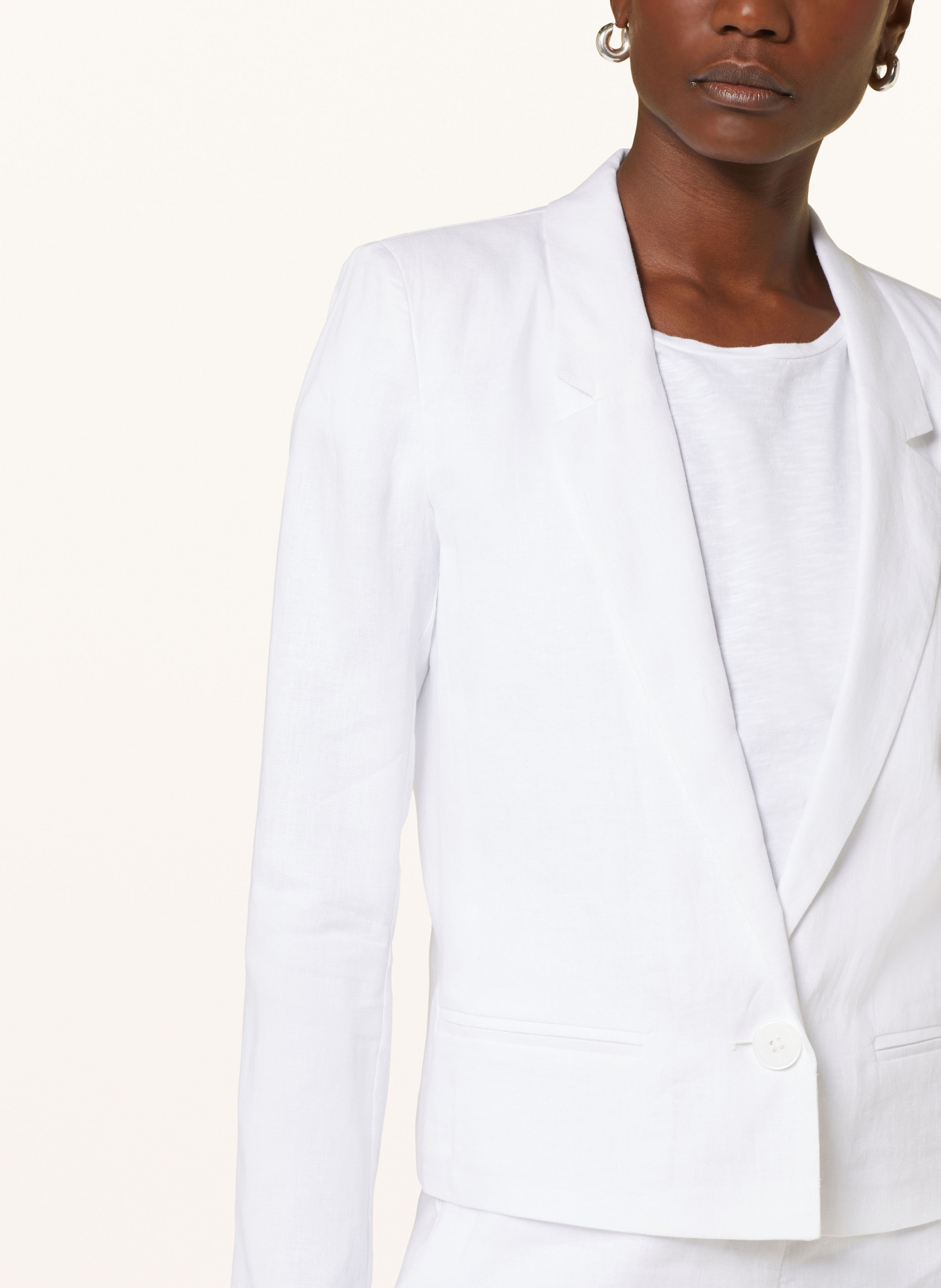 ARMANI EXCHANGE Linen blazer, Color: WHITE (Image 4)