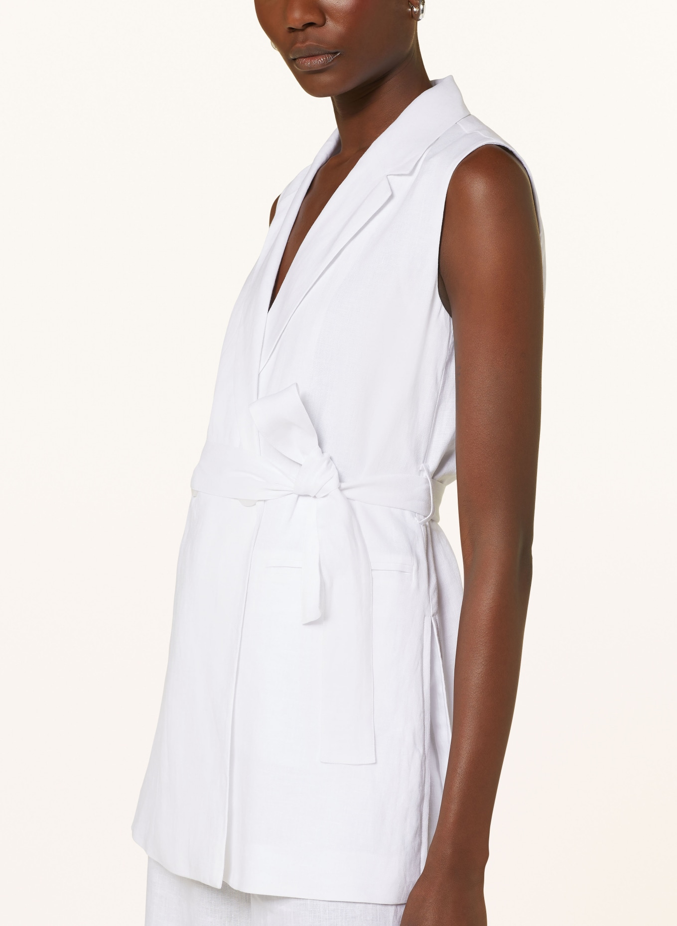 ARMANI EXCHANGE Blazer vest made of linen, Color: WHITE (Image 4)