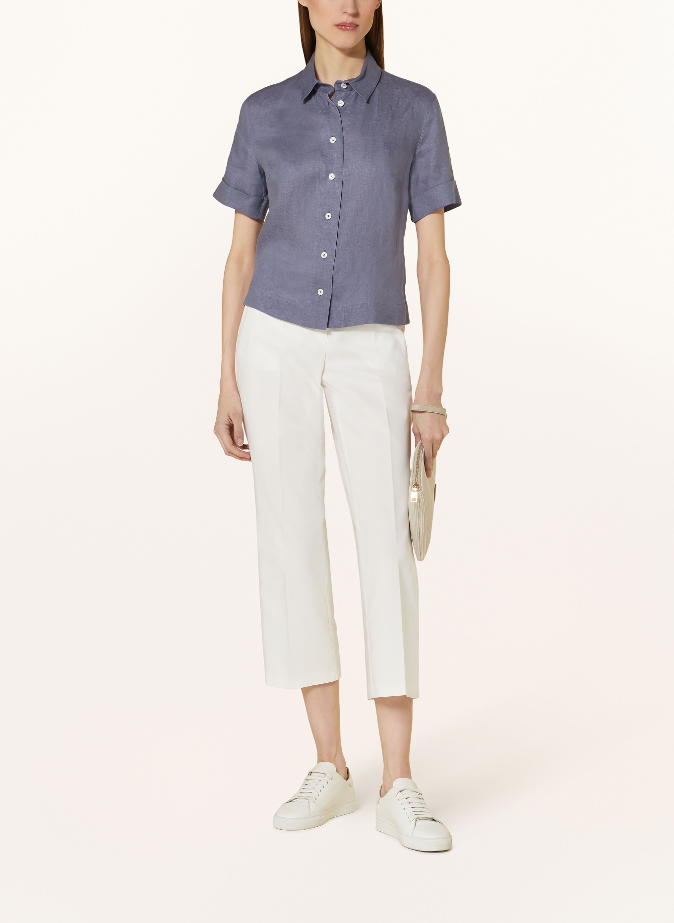 van Laack Shirt blouse AMIS in linen, Color: PURPLE (Image 2)