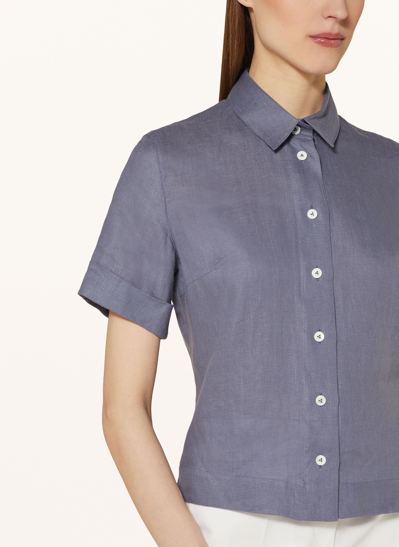 van Laack Shirt blouse AMIS in linen, Color: PURPLE (Image 4)