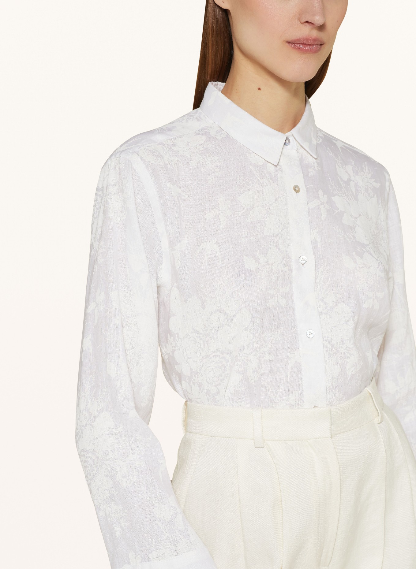 van Laack Shirt blouse LALEHS in linen, Color: CREAM (Image 4)