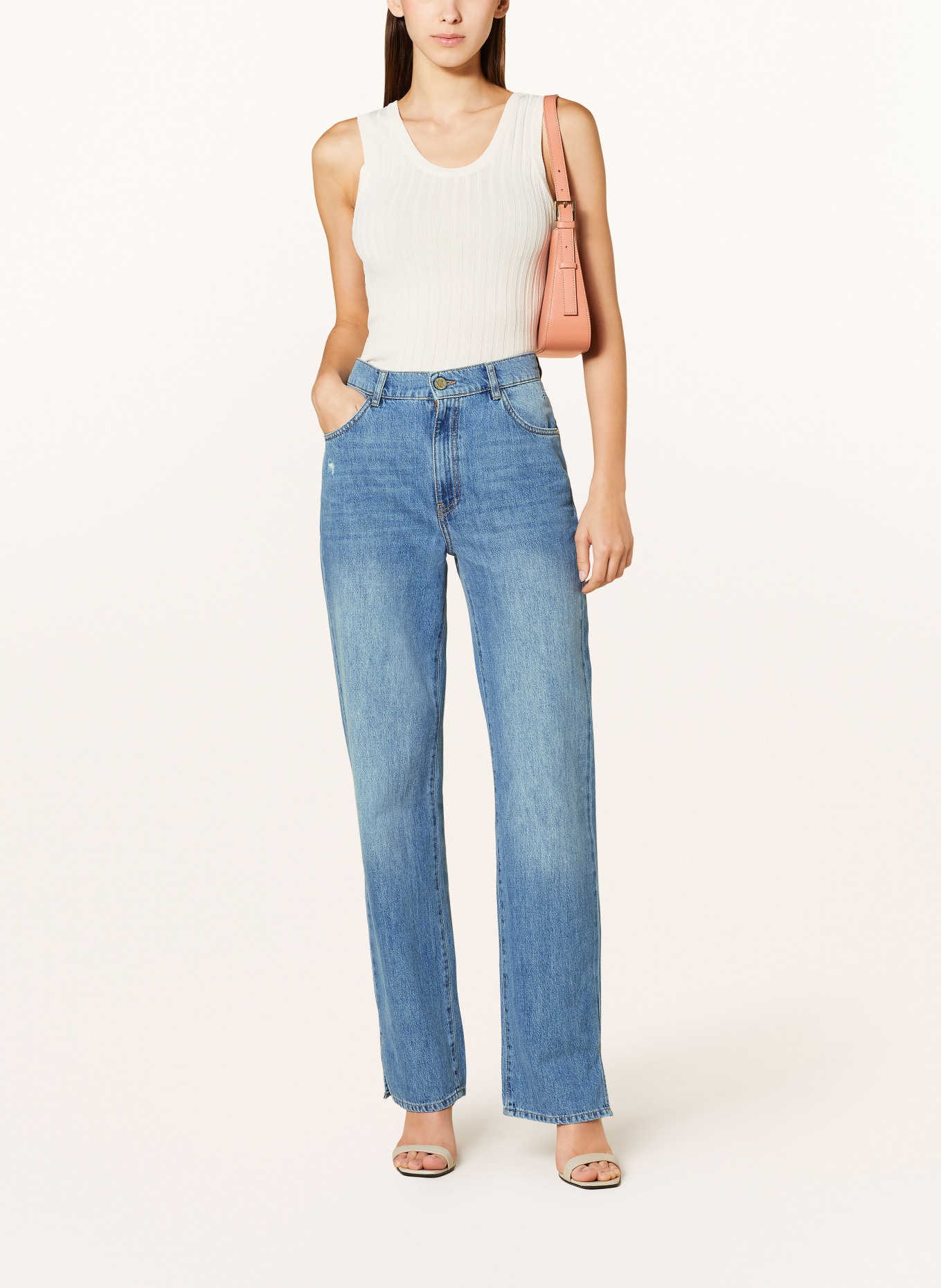 RIANI Straight Jeans, Farbe: 410 bleached blue scratched (Bild 2)